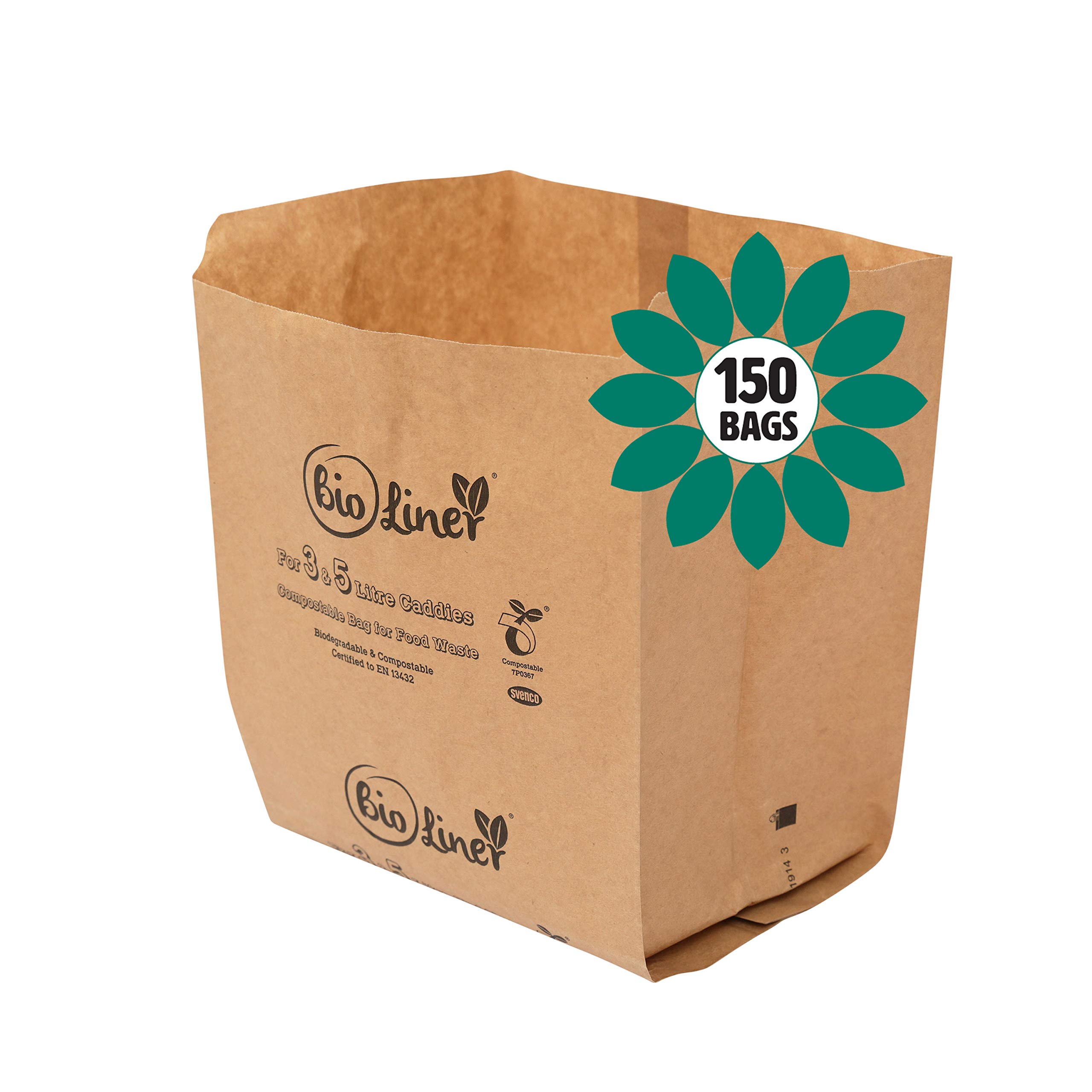 B&Q - 3 & 5L  Paper Compostable Caddy Liners (Small)150 Bags