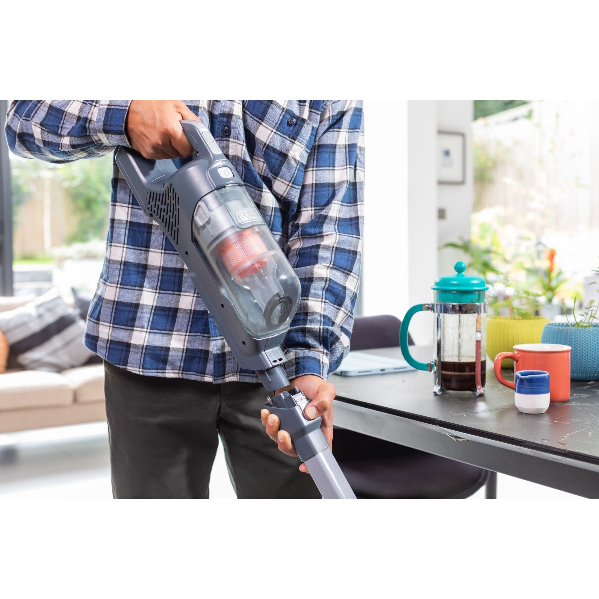 BLACK+DECKER, Bezprzewodowy odkurzacz pionowy 3 w 1 18 V/2 Ah, szaro-pomarańczowy, BHFEA520J-QW