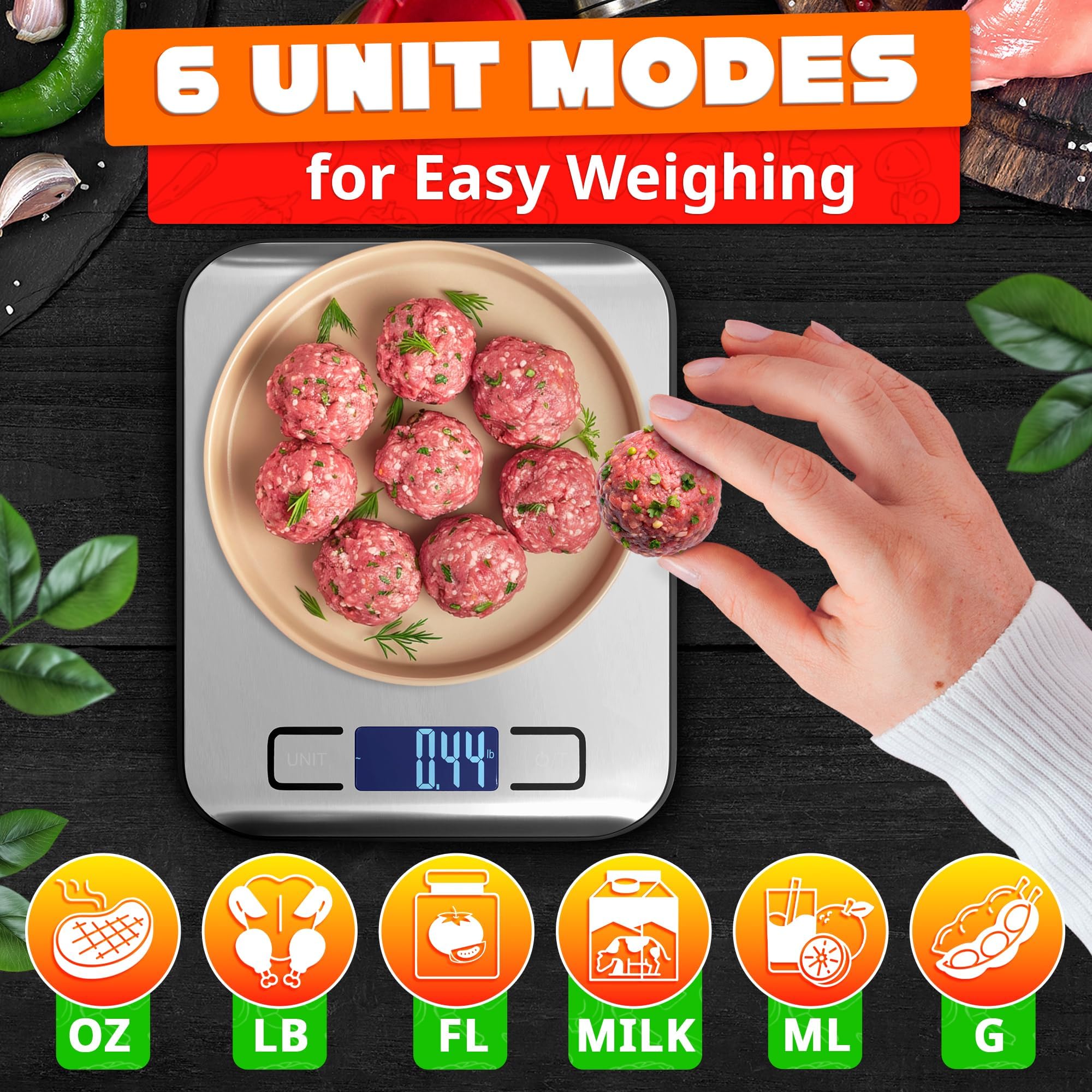 Báscula digital de alimentos para cocina
