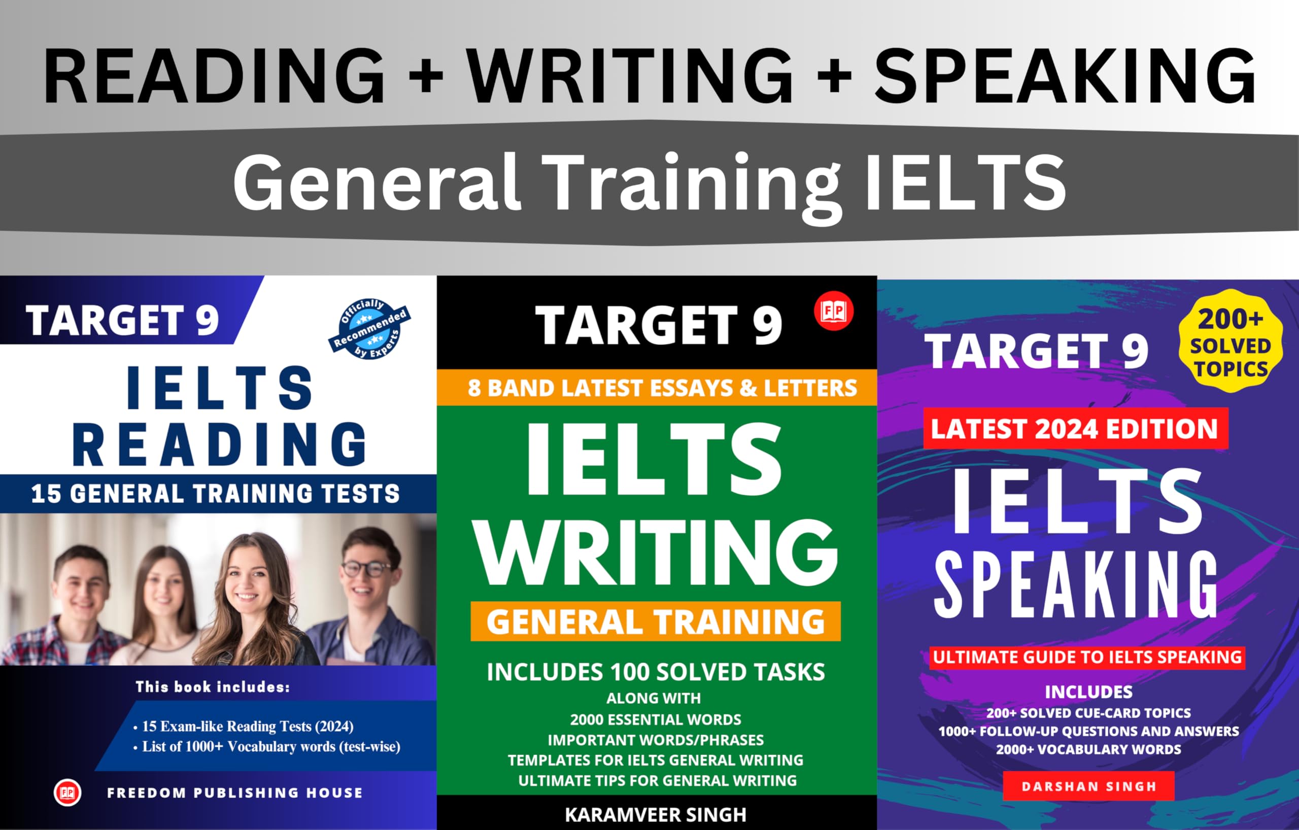 IELTS General Training books set 2025: IELTS GT COMBO by TARGET 9: IELTS ALL IN ONE Paperback