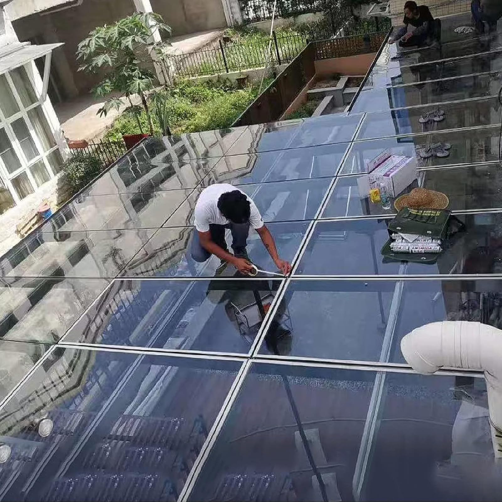 Panel de techo de policarbonato transparente de 1,5 mm de grosor, resistente a los rayos UV, para patios, terrazas y espacios de jardín, solución duradera y resistente a la intemperie