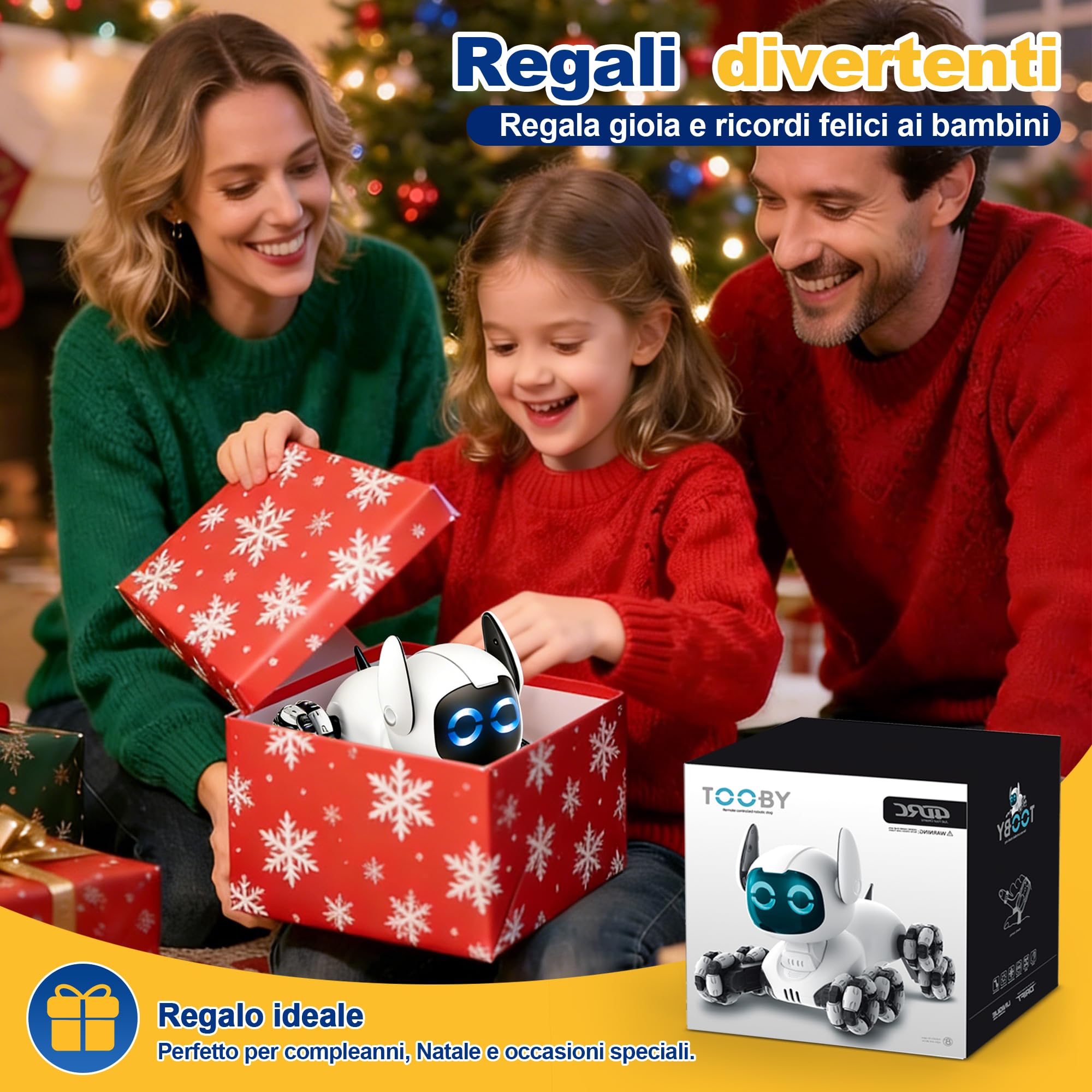 Jiakora Robot Giocattolo, Cane Robot 8WD Macchina Telecomandata per Bambini