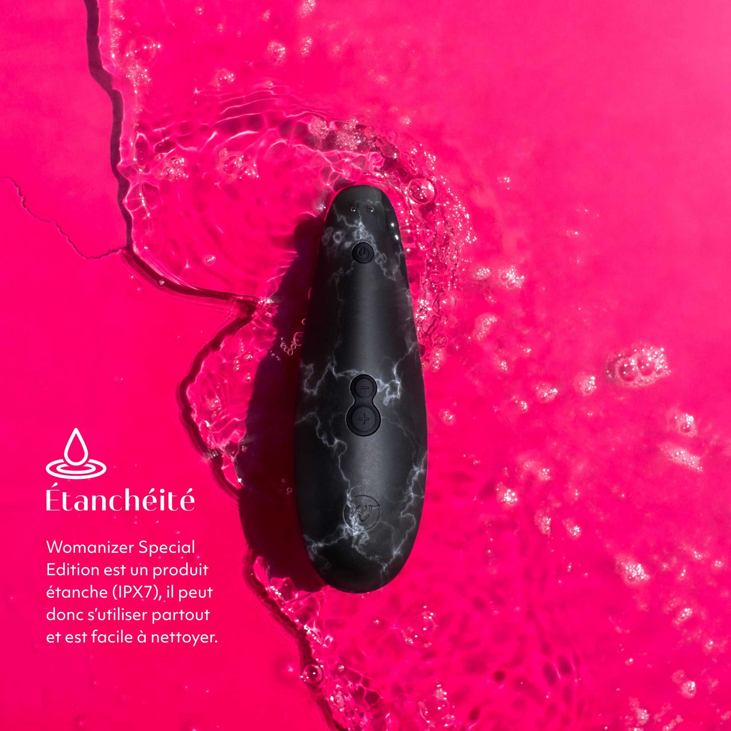 Womanizer Special Edition Sex toy aspirant femme Pleasure Air | Suceur de clitoris 10 niveaux intensité | Stimulateur clitoridien | Waterproof, Rechargeable | Black Marble