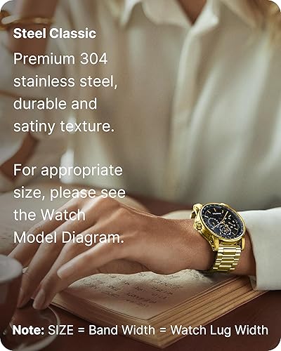 Miniatura 3 de Fullmosa Correa de reloj, repuesto de acero inoxidable de liberación rápida para hombres y mujeres, correa de reloj de cadena de metal ancho 0.630