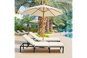 ECOTOUGE Layout Pool Chaise Lounge Set of 2, PE Rattan Wicker Beach Lounge Chairs