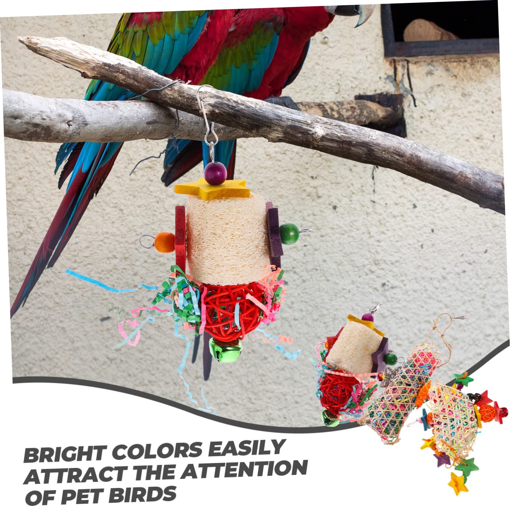 POPETPOP 6pièces Jouet à Mâcher pour Oiseaux Jouet Multifonction pour Perroquets Et Calopsittes Design Et pour Divertissement Oiseaux