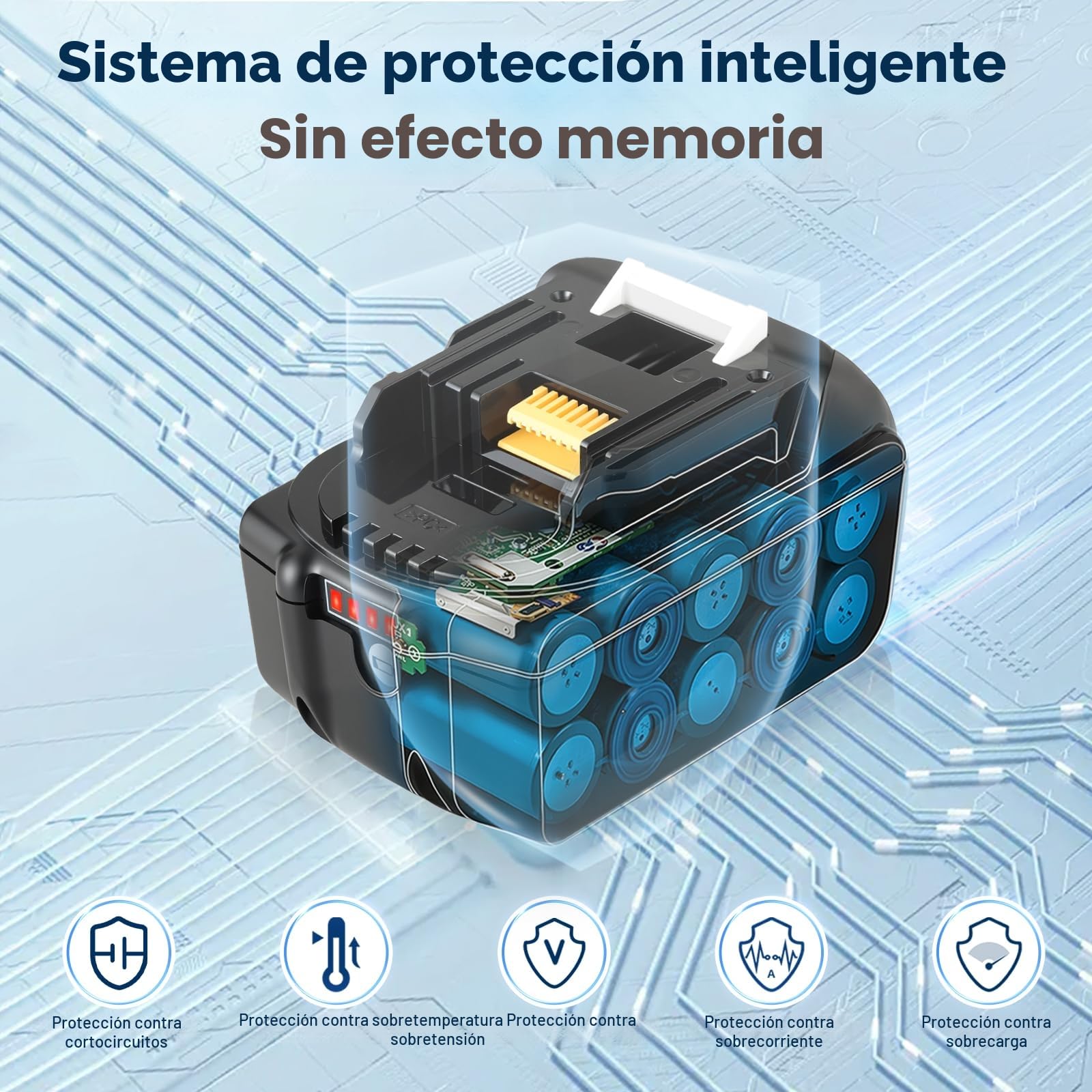 18V 5,5Ah Batería de repuesto para batería Makita de 18V con cargador Set BL1860B, BL1850, BL1840B, LXT400 | Carga rápida DC18RC 3A, protección contra sobrecalentamiento