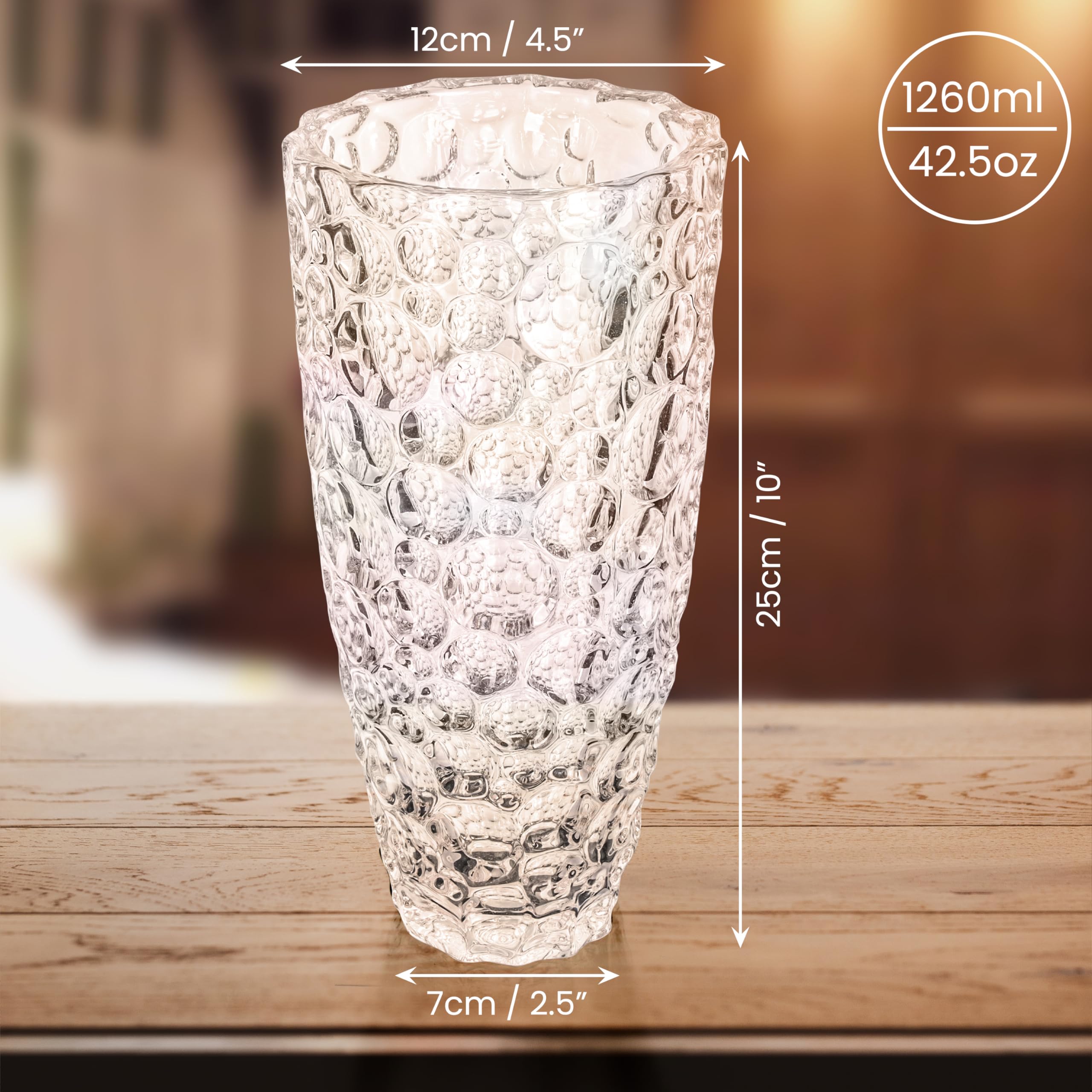 Vaso In Vetro Belle Vous - Altezza 25 Cm, Trasparente, Per Fiori Freschi O Decorazioni - Foto 12
