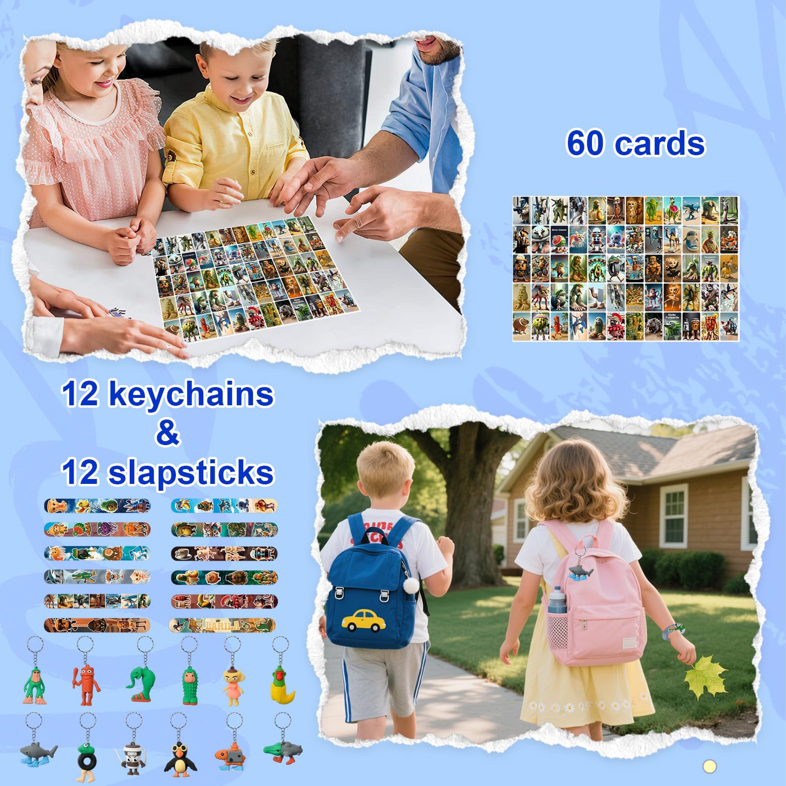 Brainrot - Set di 196 sacchetti per feste italiane, con portachiavi, adesivi, bracciali, tatuaggi, occhiali, carte, sacchetti per regali per bambini e ragazzi
