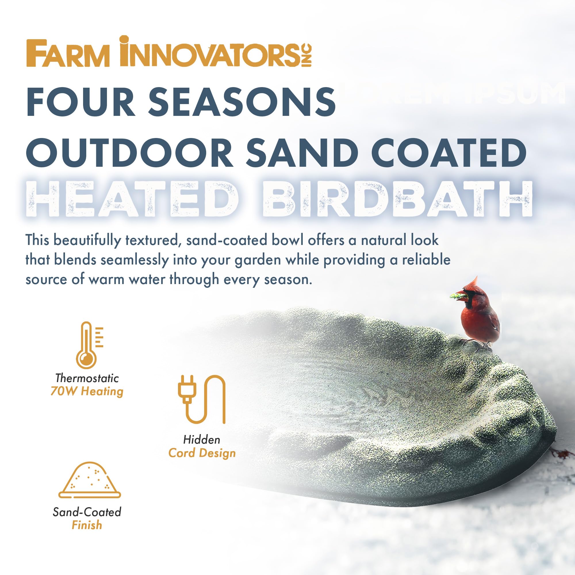 Farm innovatoren Modell 1 Four Seasons beheizten Vogeltränke, 70