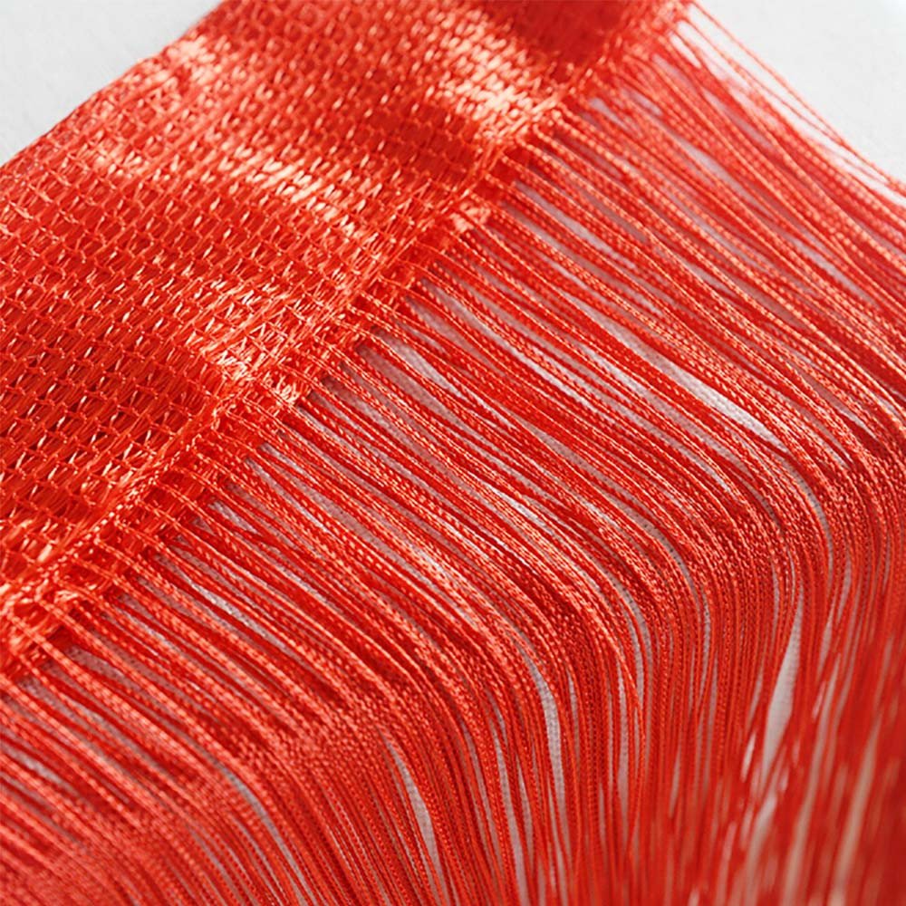 Door String Curtain, Wall Panel Fringe Window Room Divider Blind, Home Patio Bedroom Decorative Tassel Screen Ribbon Strings Strip Silver Thread Screen for Wedding Coffee House Restaurant (Red) โ image 1