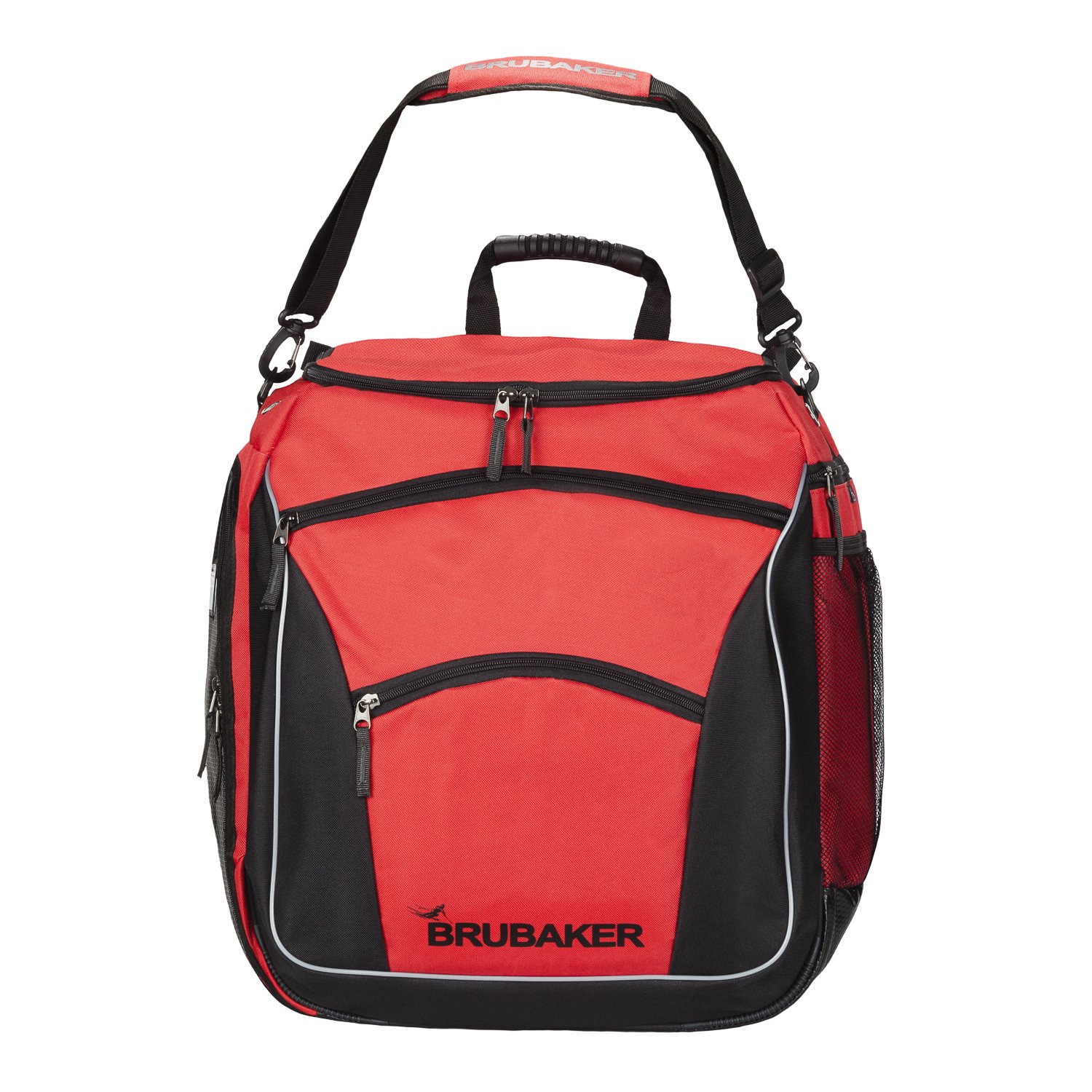 BRUBAKER Winter Sports Ski Boot Bag Professional Backpack Black Red