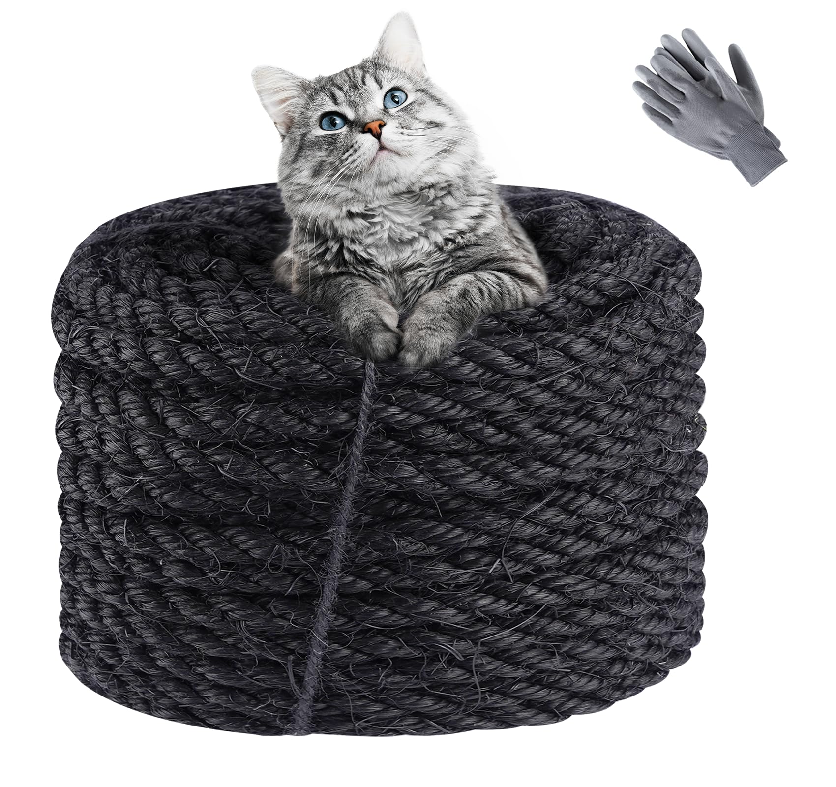 YTSMFL 100 m sisaltouw voor krabpaal, natuurlijk sisaltouw voor katten, 8 mm, speciaal vervangend touw, doe-het-zelf knutselmateriaal, tuin, decoratie, henneptouw