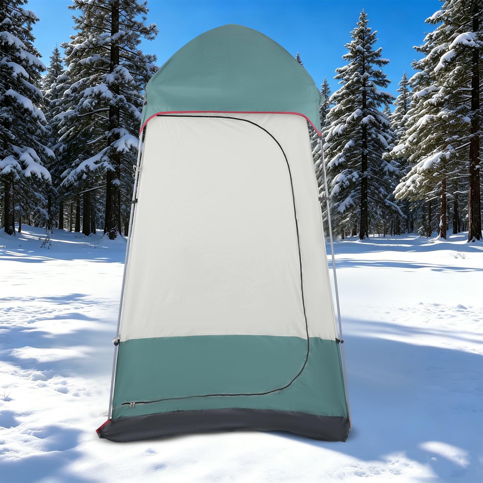 Camping Duschzelt, Duschzelt mit Boden-Tuch 1 Person, Toilettenzelt, großes Umkleidezelt Lagerzelt Camping Privatsphäre Strandzelt Unterstand,160x160x240cm