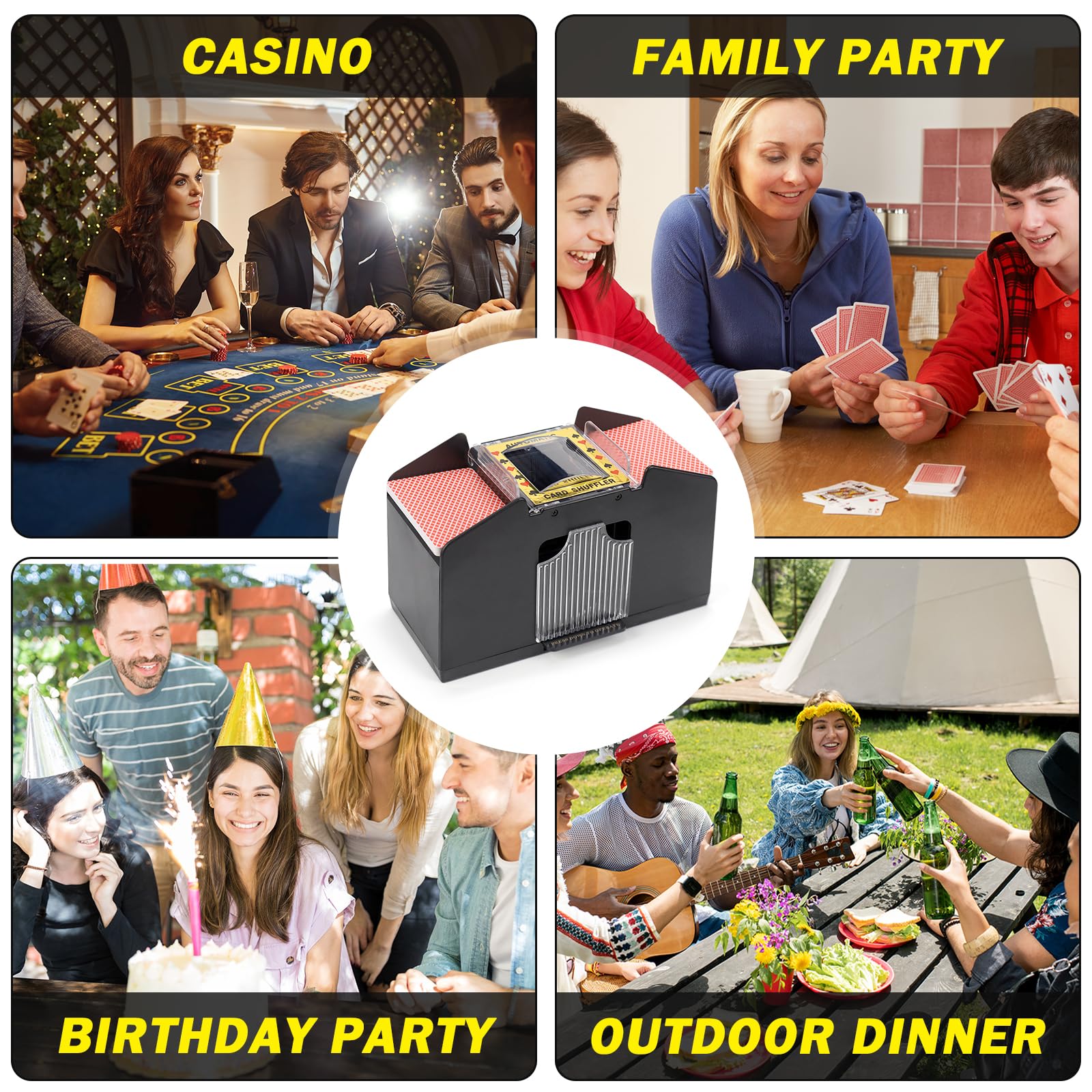 Mischia Carte Automatico Card Shuffler Funzionamento a Batteria Mescolatore Carte da Gioco per Tutti i Tipi di Giochi di Carte, ECC.per Feste in Famiglia