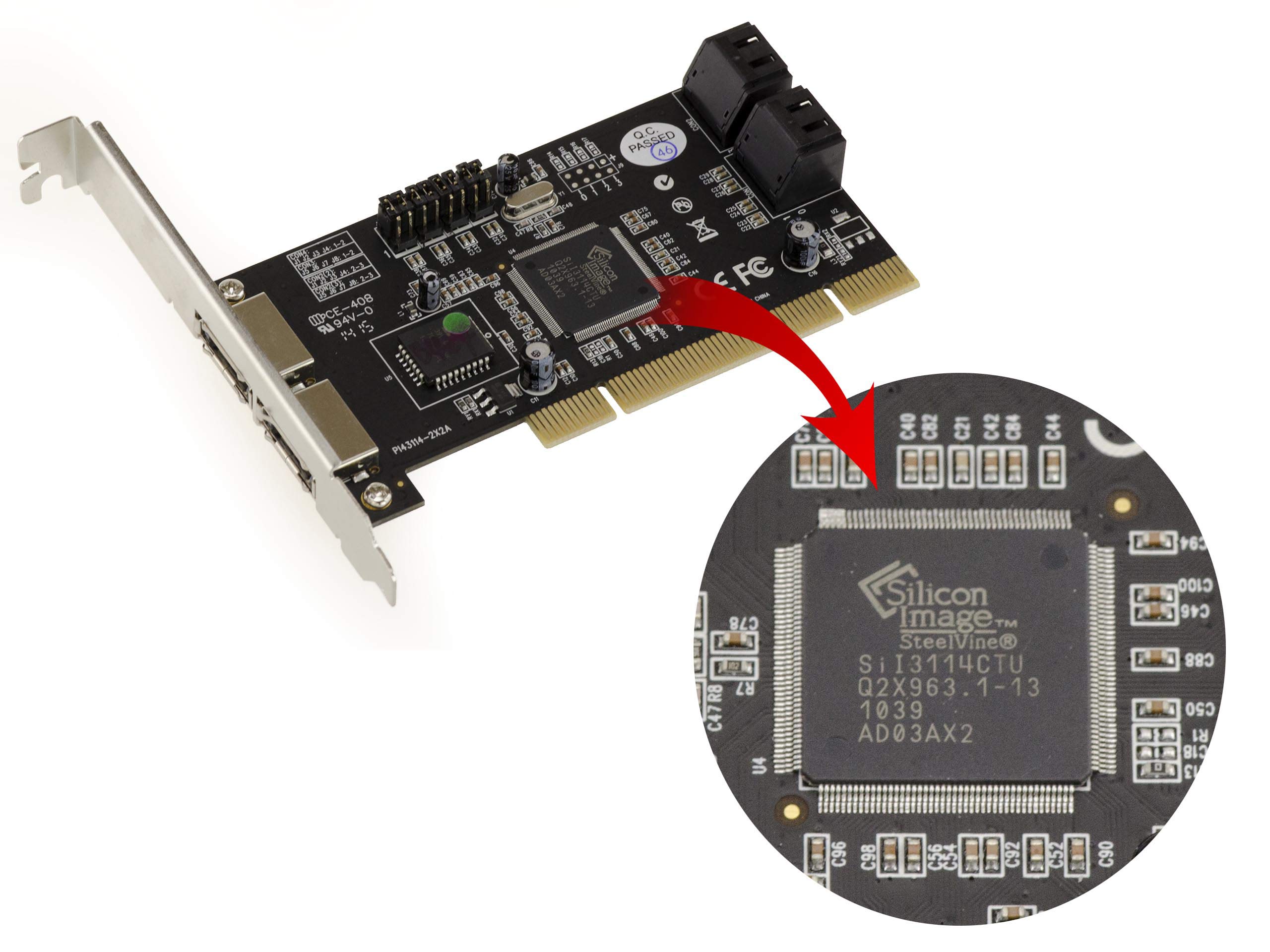 KALEA-INFORMATIQUE Scheda controller PCI 4 + 2 porte SATA eSATA con chipset SIL3114. Unità indipendenti o in cluster Raid 0 1 0+1