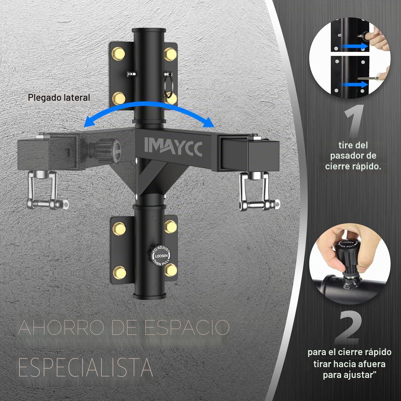 IMAYCC Soporte Saco Boxeo, Soporte Ajustable para Saco de Boxeo con Rotación de 180°, Espacio Eficiente, Interior t Exterior, Artes Marciales Mixtas Etc