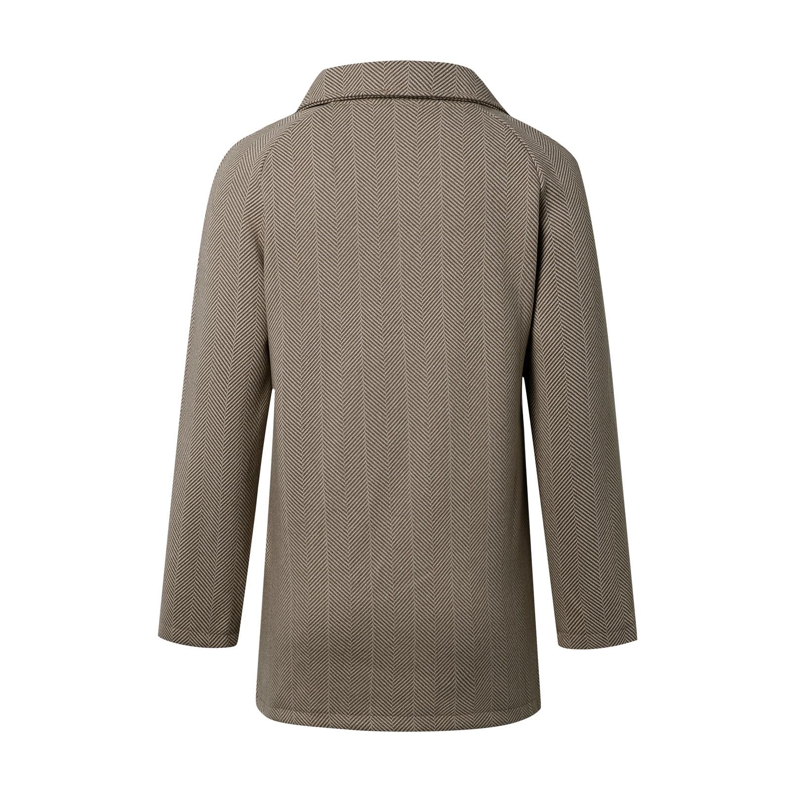 Trench Donna il Motivo a Spina di Pesce alla Moda È un Cappotto di Lana Ampio e Sottile, Piccolo e Versatile Outdoor