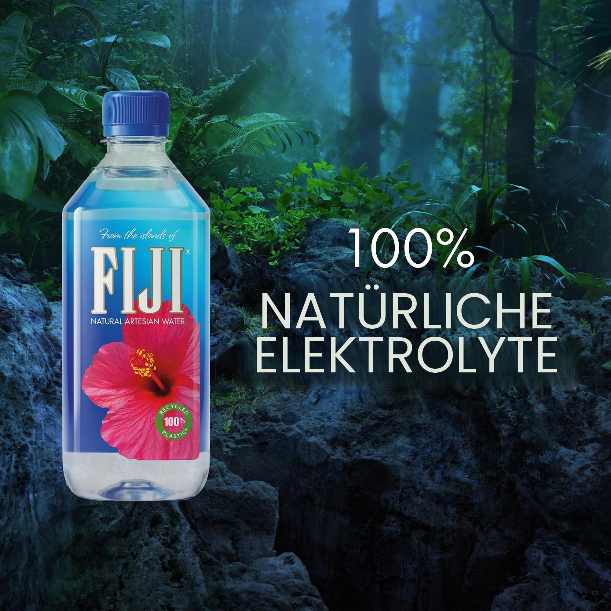 FIJI Natural Artesian Water, 16,9 Ounce Stiefel, 24 Stück | 100 % natürliche Elektrolyte, 100 % recycelter Kunststoff, Agua