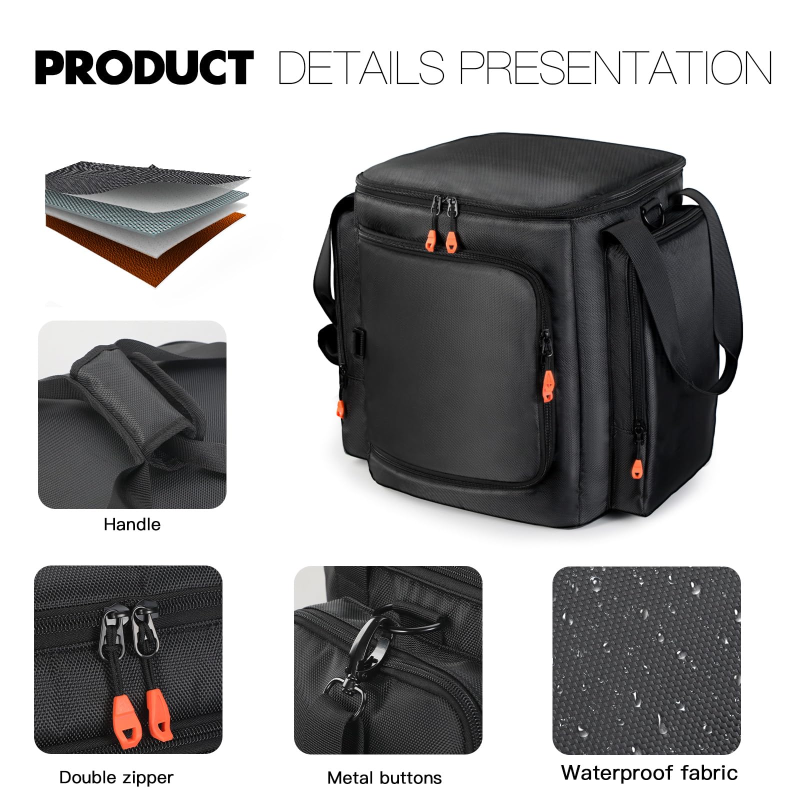 Étui de transport compatible avec JBL Partybox Encore Essential/Essential 2, sac fourre-tout de voyage avec bandoulière et poches pour microphone, chargeur, câble et accessoires