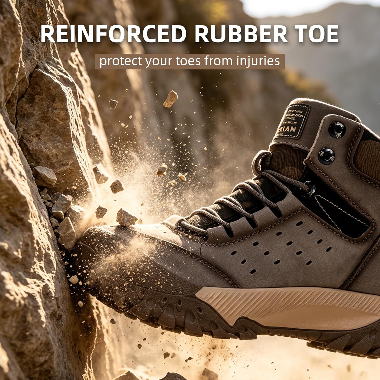 Men's Hiking Boots - Waterproof Breathable Lightweight Non-Slip | Mid Top Ankle Boots