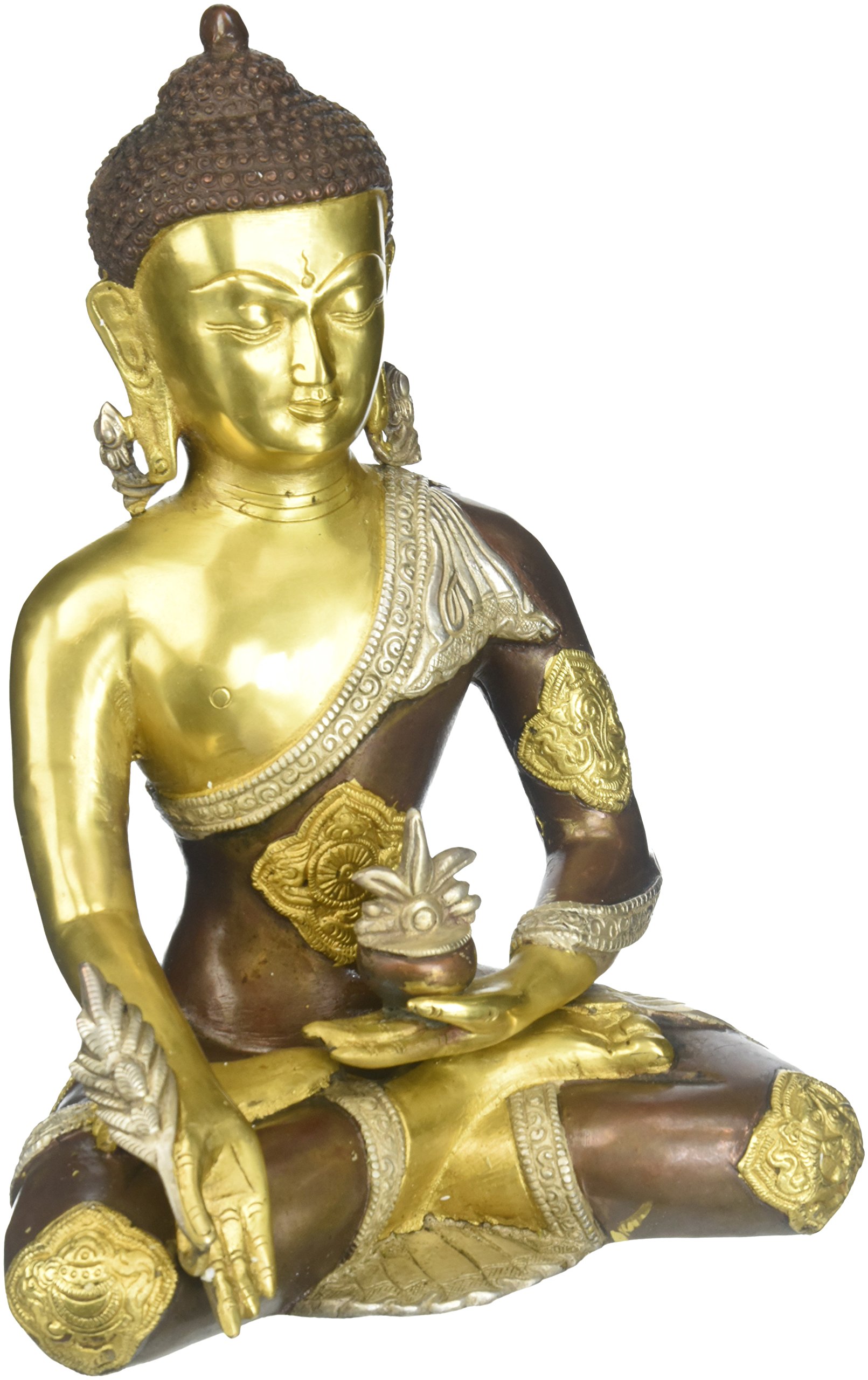 Grande statue de Bouddha en bronze sculptée à la main 31,8 cm