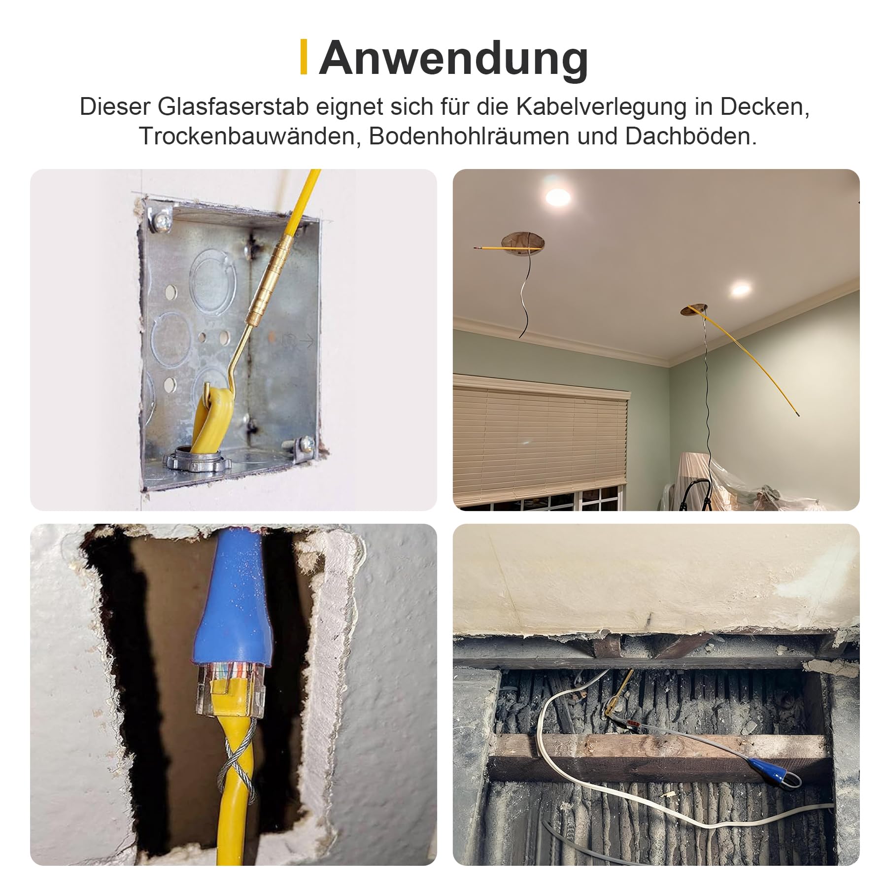 glasvezel elektrische aansluitbare vistape pull kit, kabelstang glasvezel elektrische aansluitbare vistape pull kit, kabelstang