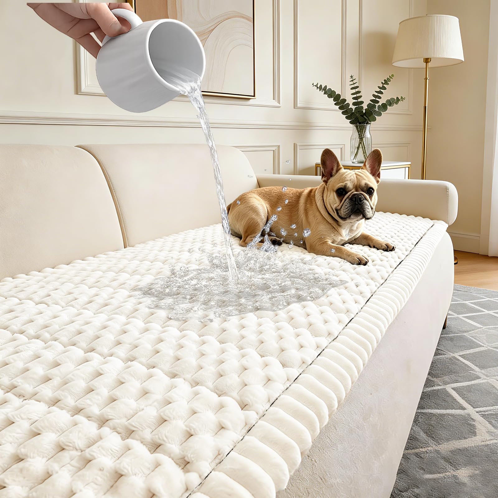 CoSofSLIP Waterproof Couch Cover Beige
