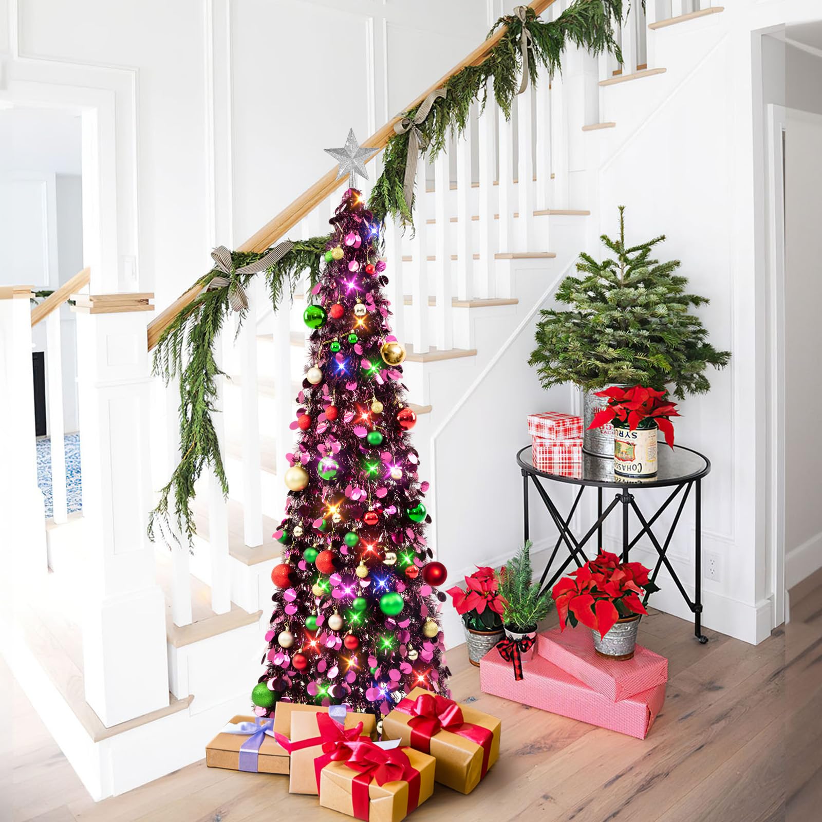 Blauw Kunststof Buiten kerstbomen Opvouwbaar 150 cm