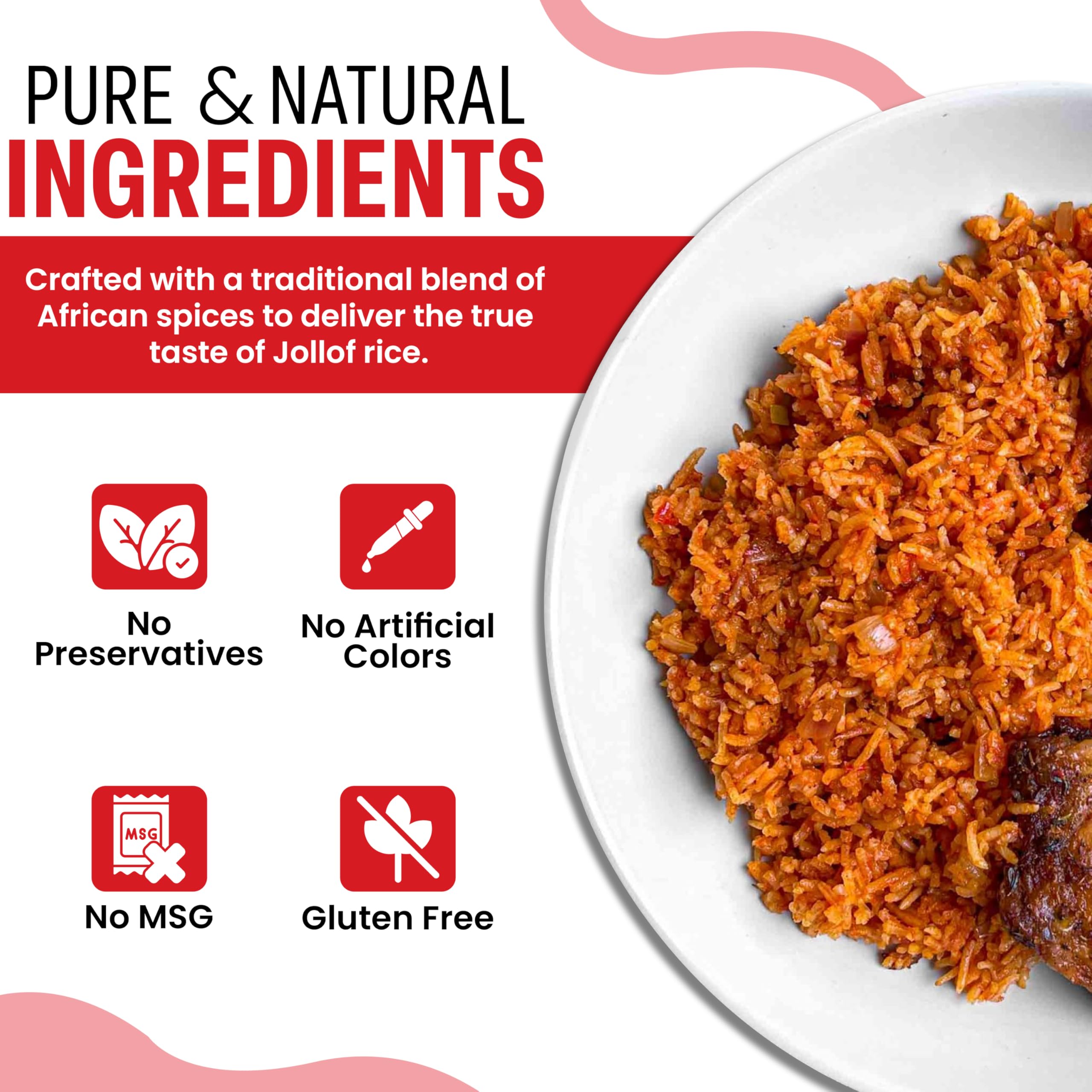 COLOUR FLAVOUR Jollof Rice Seasoning | Authentic Nigerian Spice Blend for Smoky Jollof | Organic African Cooking Spices with Herbs & Superfoods | Gluten Free | 7oz