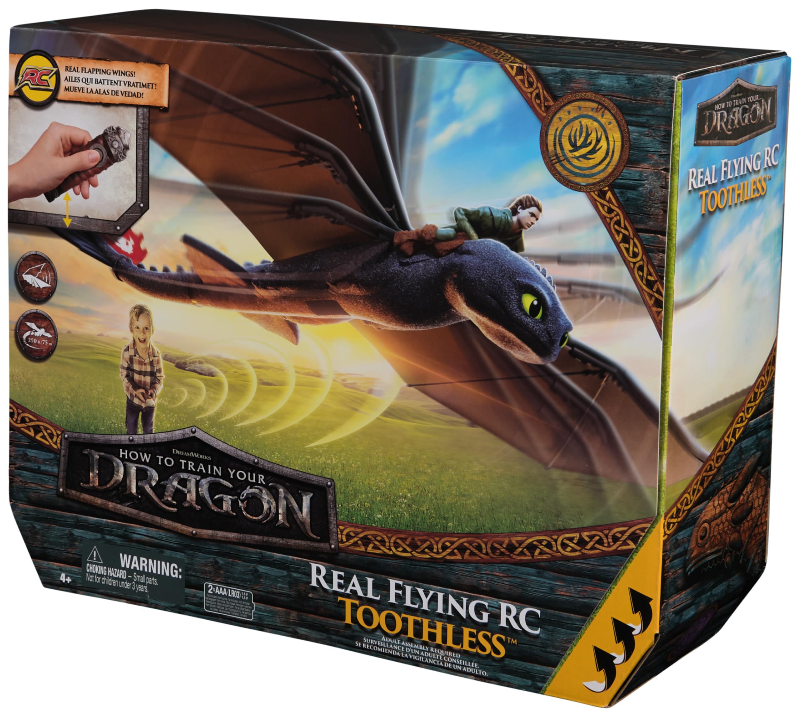 Dreamworks How to Train your Dragon, Remote Control, Fliegender Drache Ohnezahn mit Fernbedienung, Spielzeug für Kinder ab 4 Jahren