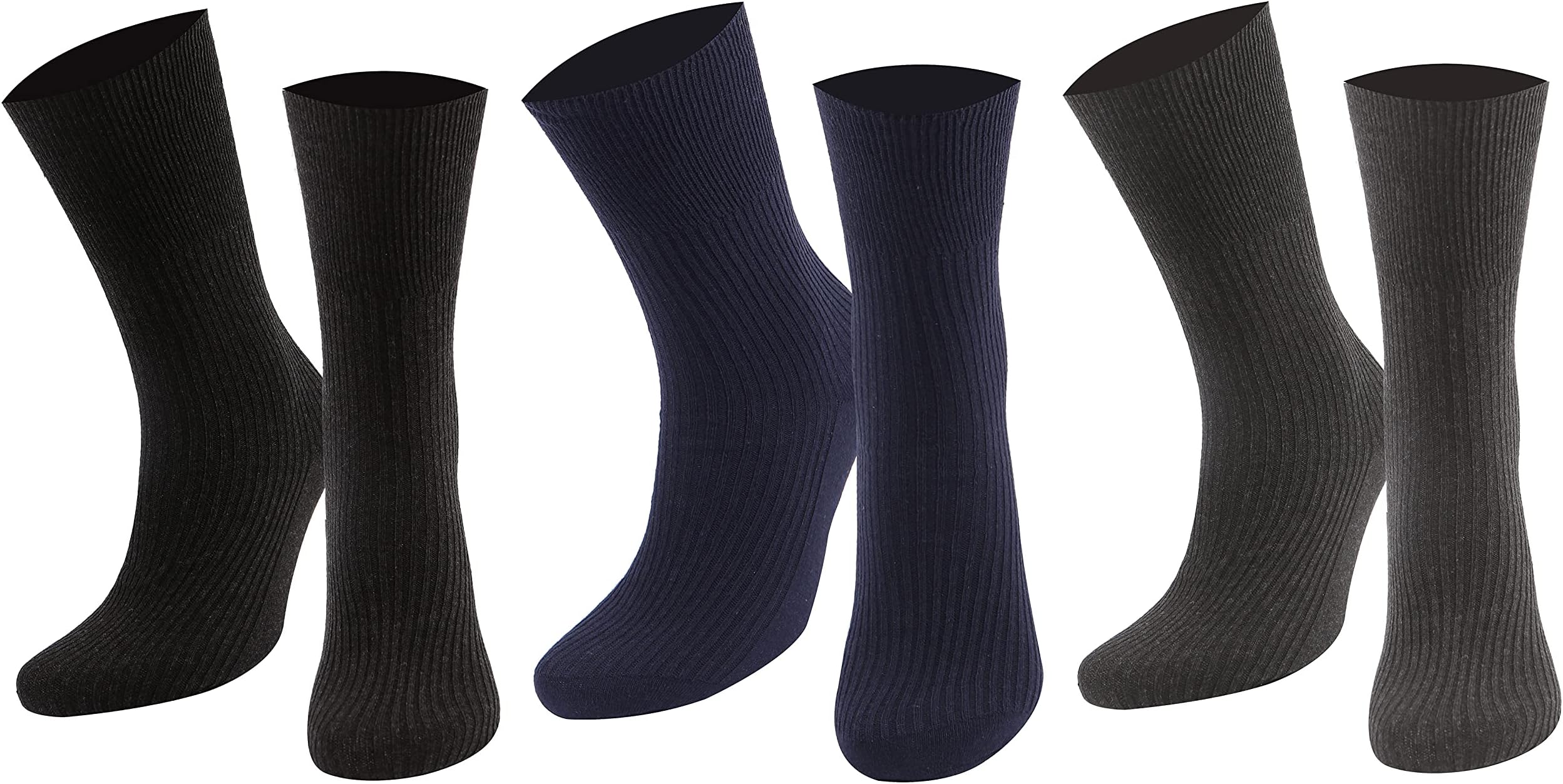 SIMALADiabetic socks for men - Ideal socks for swollen legs, diabetic socks made from 100% cotton. Stretchy gentle grip socks