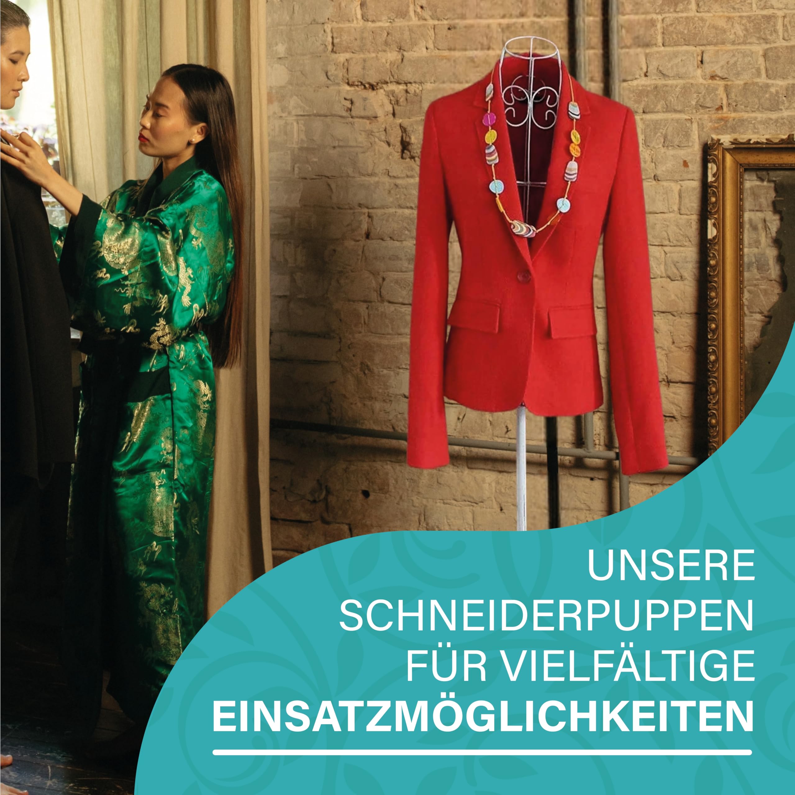 PrimoLiving Metall Schneiderpuppe Mila in Antik-Weiß mit Stauraumfach - Vintage Kleiderpuppe - ideal als weibliche Schaufensterpuppe oder Kleiderständer - P-14158