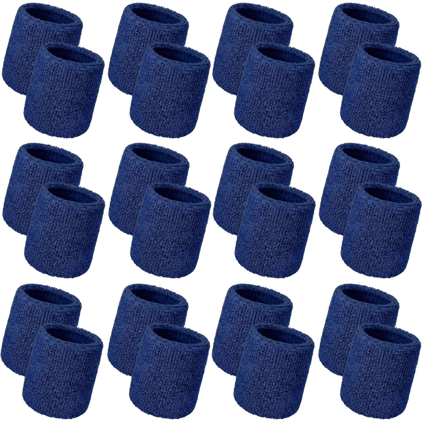 Bememo 24 Pcs Wrist Sweatbands Bulk Athletic Wristband for Men