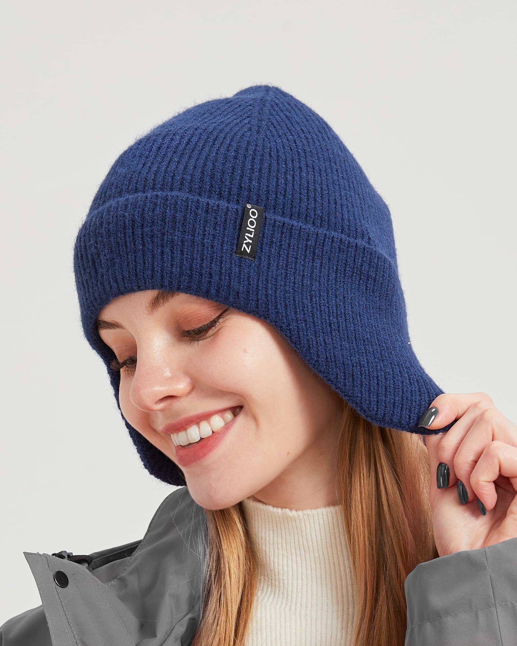 Zylioo S/M/L/XL/XXL/3XL Ear Flap Winter Beanie Cappelli per teste grandi e piccole, copertura per le orecchie, cappelli caldi beany cappelli, cappelli invernali lavorati a maglia con teschio,