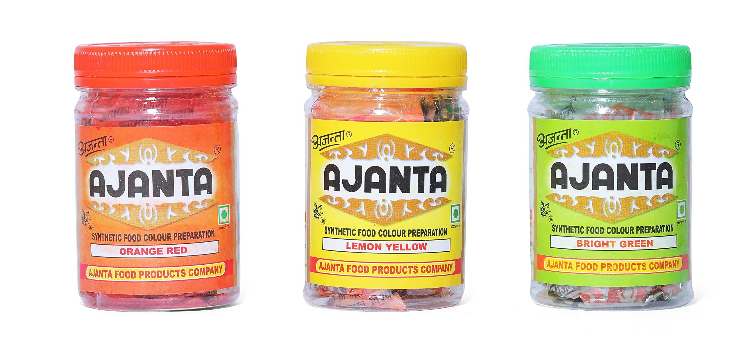AJANTA food colour powder combo Orange red, Lemon Yellow & Bright Green (100g each) (B0B5VL34G4) Amazon Price History, Amazon Price Tracker