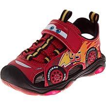 Disney Cars Lightning McQueen Kids Boys Sandal LED Light Up Strap Sandals For Boy Size Toddler/Little Kid/Big Kid