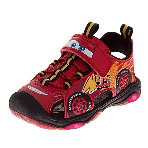 Cars Lightning McQueen Boys LED Light Up Sandals Toddler/Little Kid/Big Kid