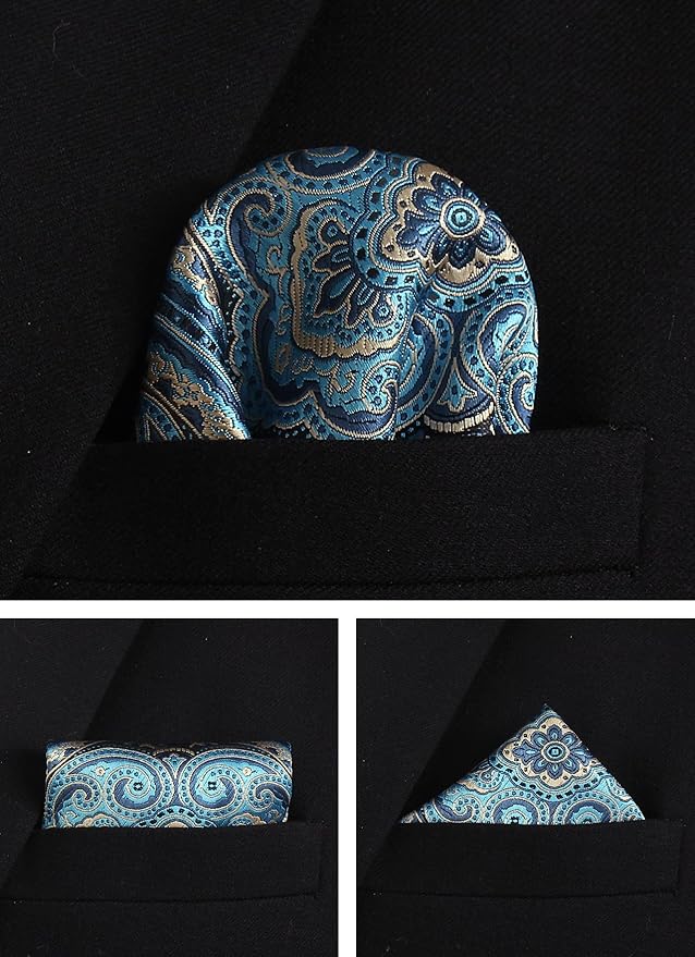 Set de Corbata Paisley Floral con Pañuelo y Accesorios para Hombre miniatura 6