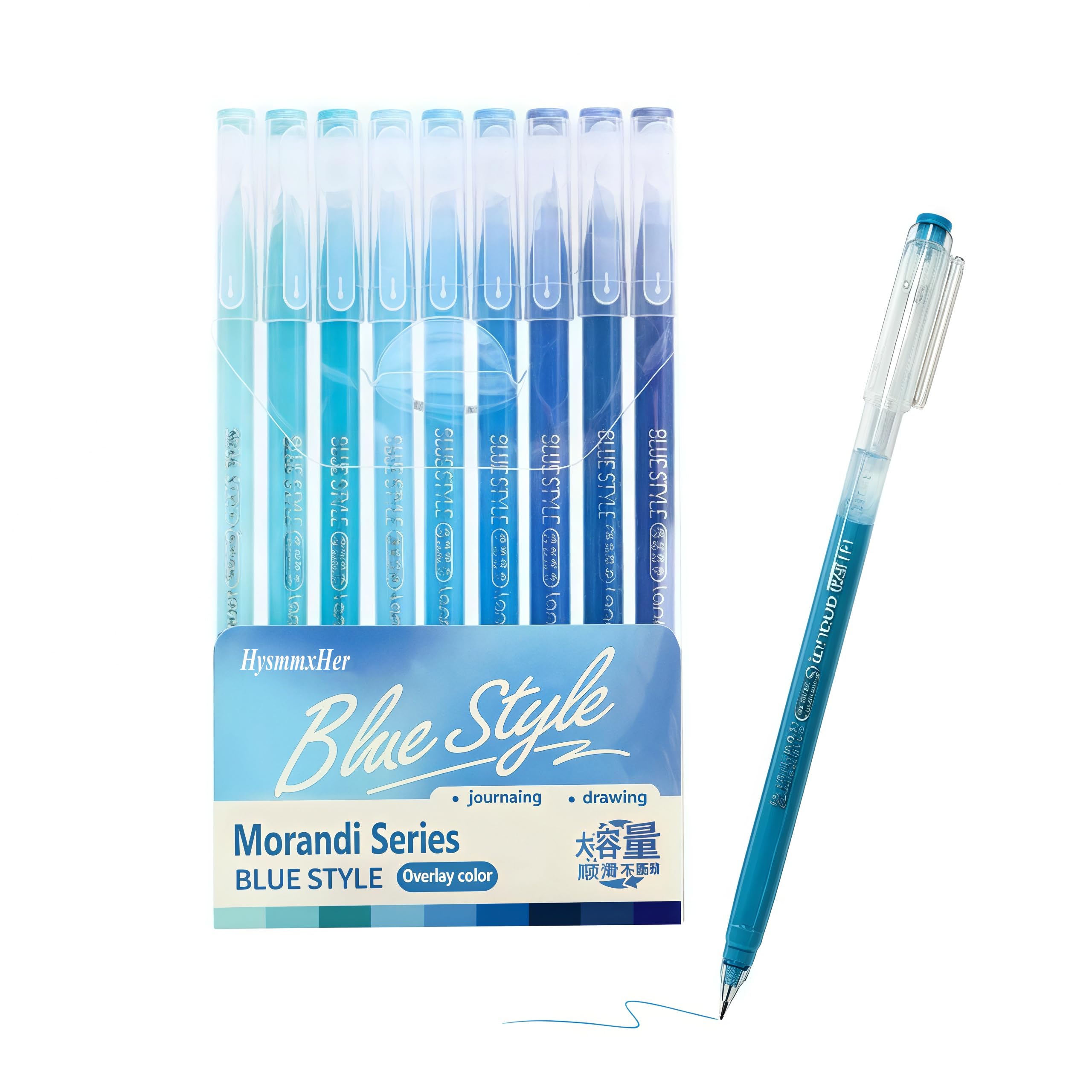 HysmmxHer 9 Colored Gel Pens Set, 0.5mm Fine Point for Black Paper & White Paper, Pens for Journaling, Adult Coloring Books, Bible, Drawing, Note