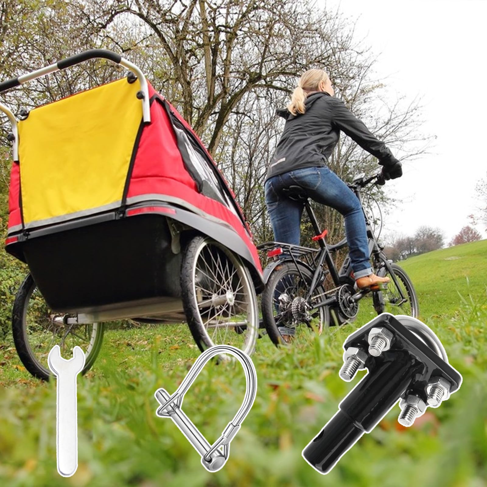 Fahrradanhänger Kupplung Fahrrad Anhängerkupplung mit Sicherungsstift Schnellkupplung für Fahrradanhänger für Hundefahrradanhänger Hunde Haustier Kinder Den Täglichen Transport Abenteuer