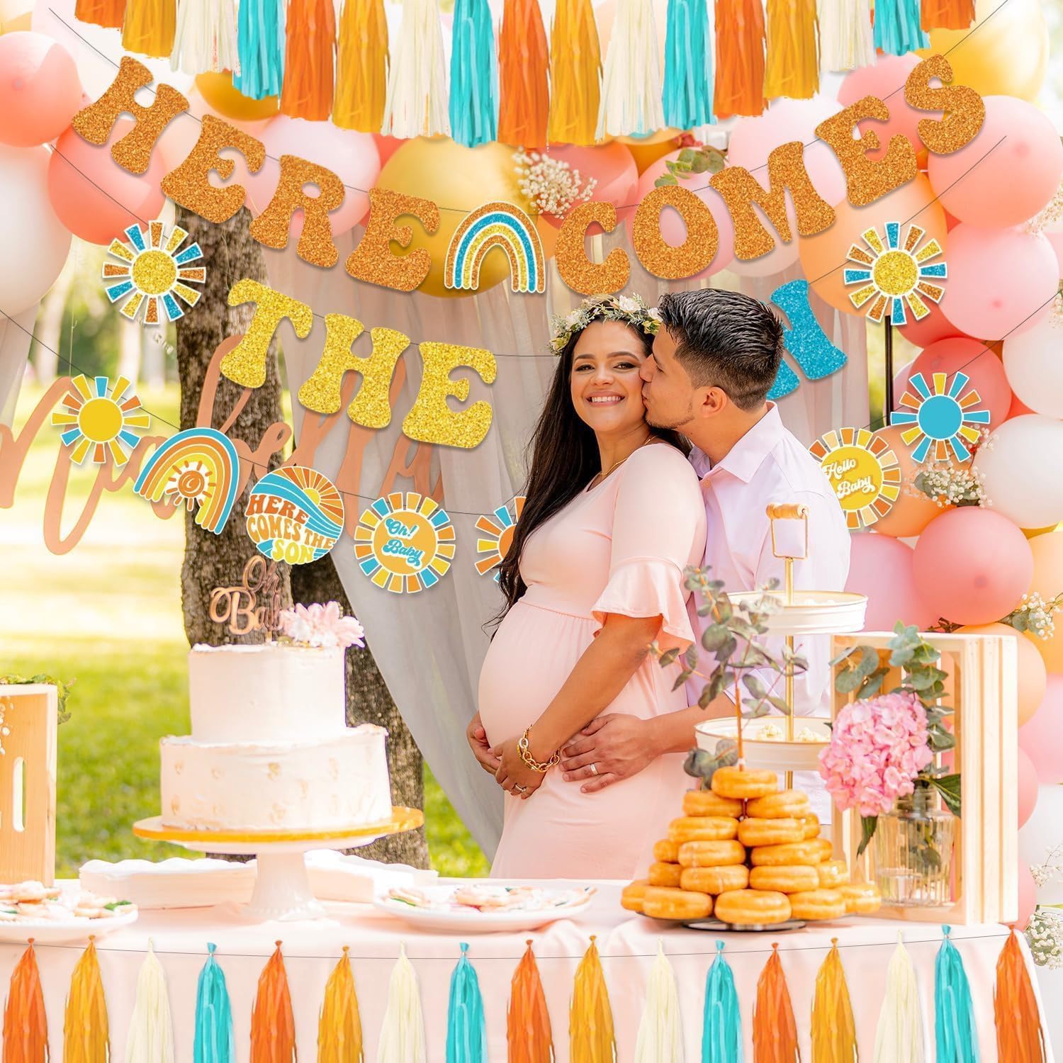 Here Comes the Son Baby Shower and Birthday Party Decorations, Sun Retro Bohemian Theme Supplies, Backdrop Steps, Tableware and Other Boy Party Essentials