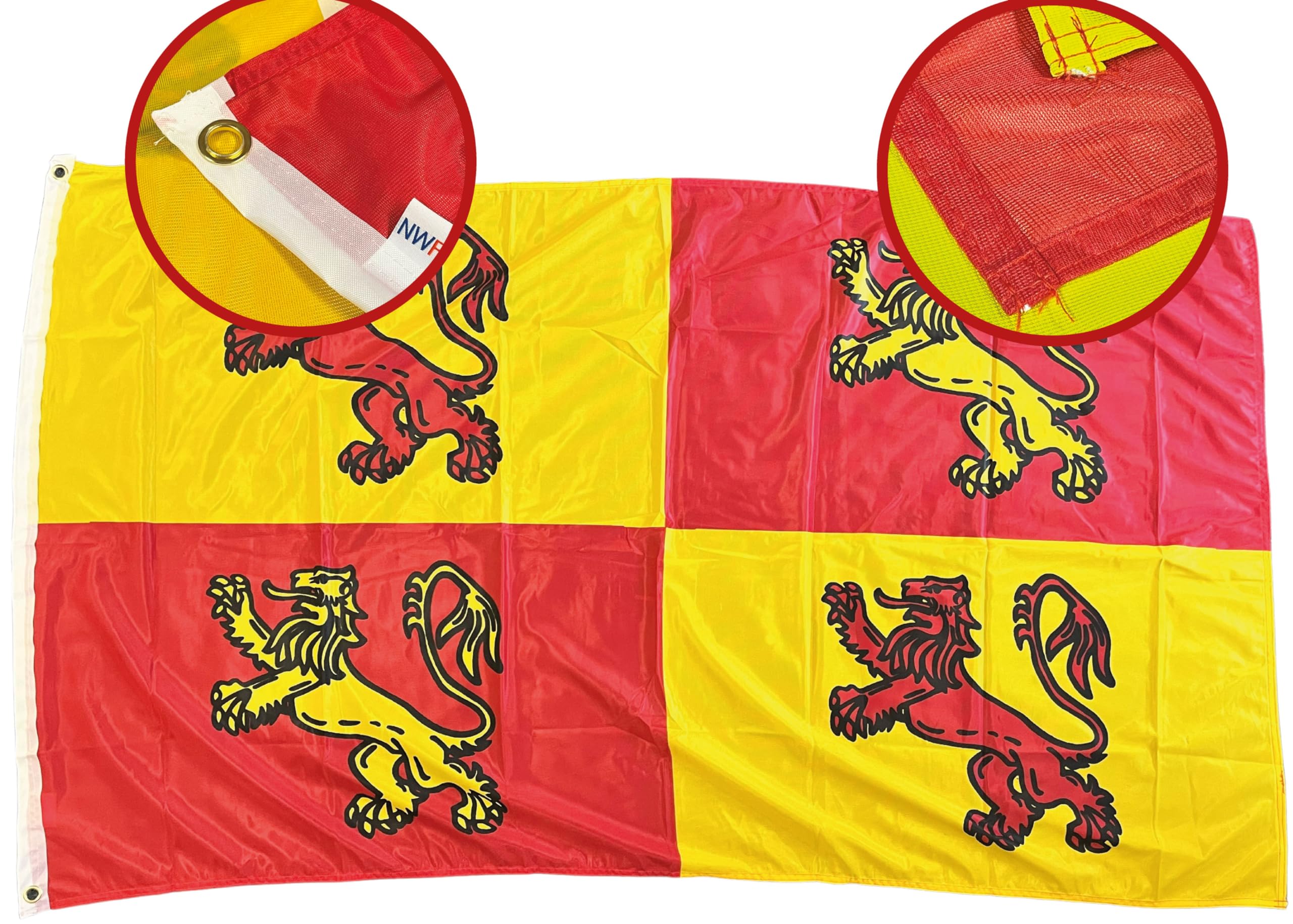 NWFlags Owain Glyndwr Flag 5ft x 3ft, Multicolor