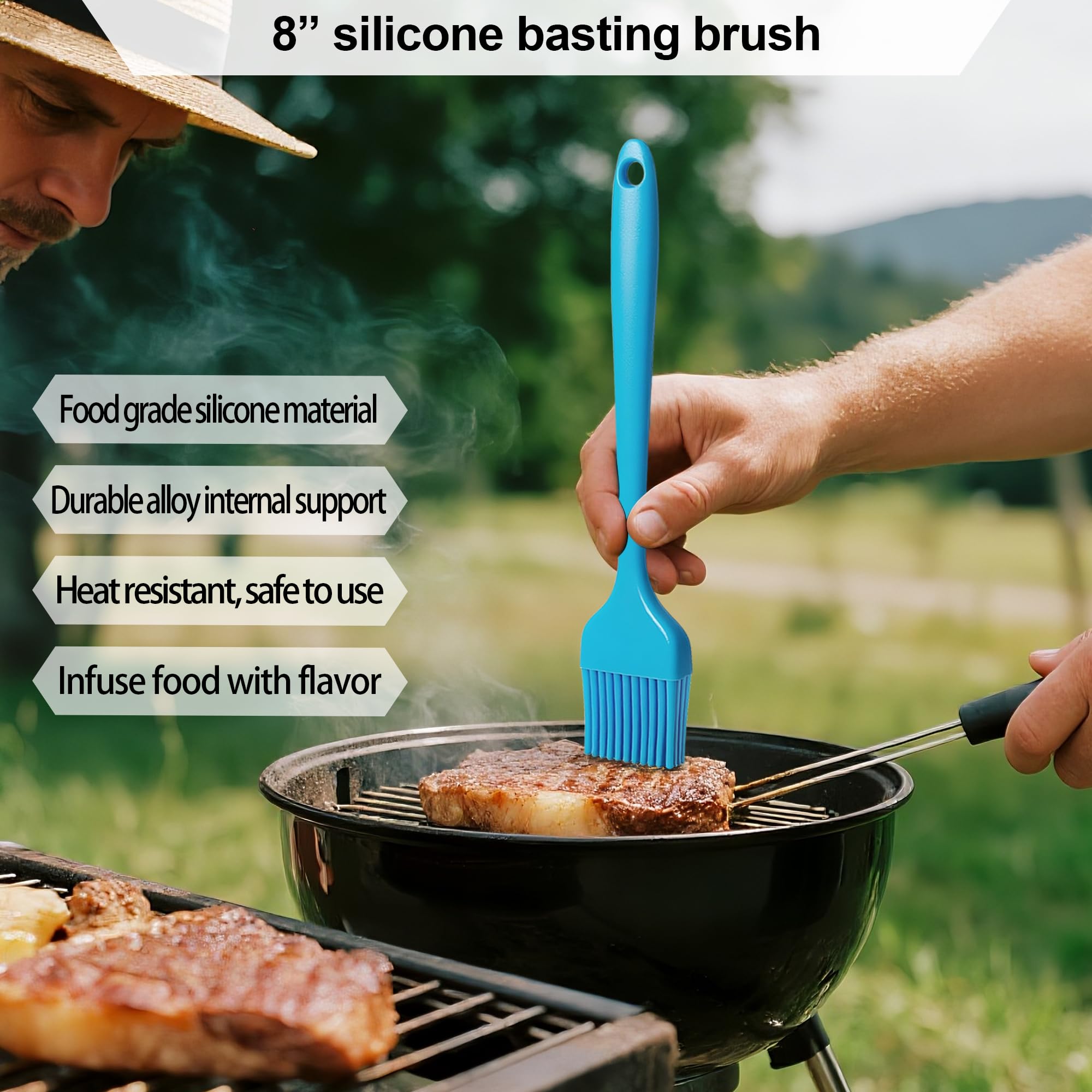 7-teiliges Smash-Burgerpressen-Set – 3-in-1 Hamburgerpresse Patty Maker, 17,8 cm Gusseisen-Burgerpresse, Spatel, antihaftbeschichtete Patty-Papier, Gewürzstreuer und Bürste, Burgerzerkleinerer für
