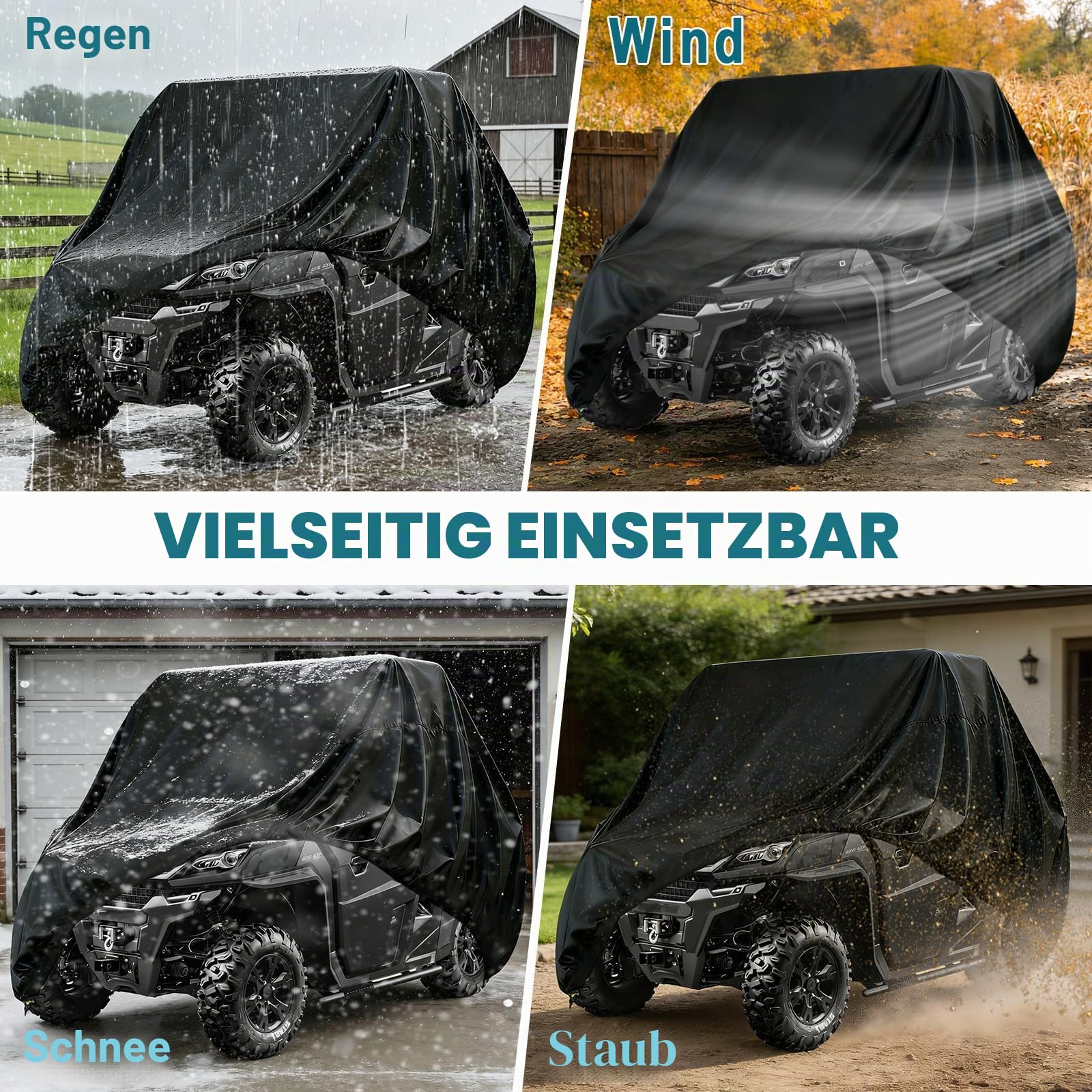 Allwetterschutz UTV Abdeckung 2-Sitzer kompatibel mit CFMOTO Uforce Zforce 500 600 800 950 1000