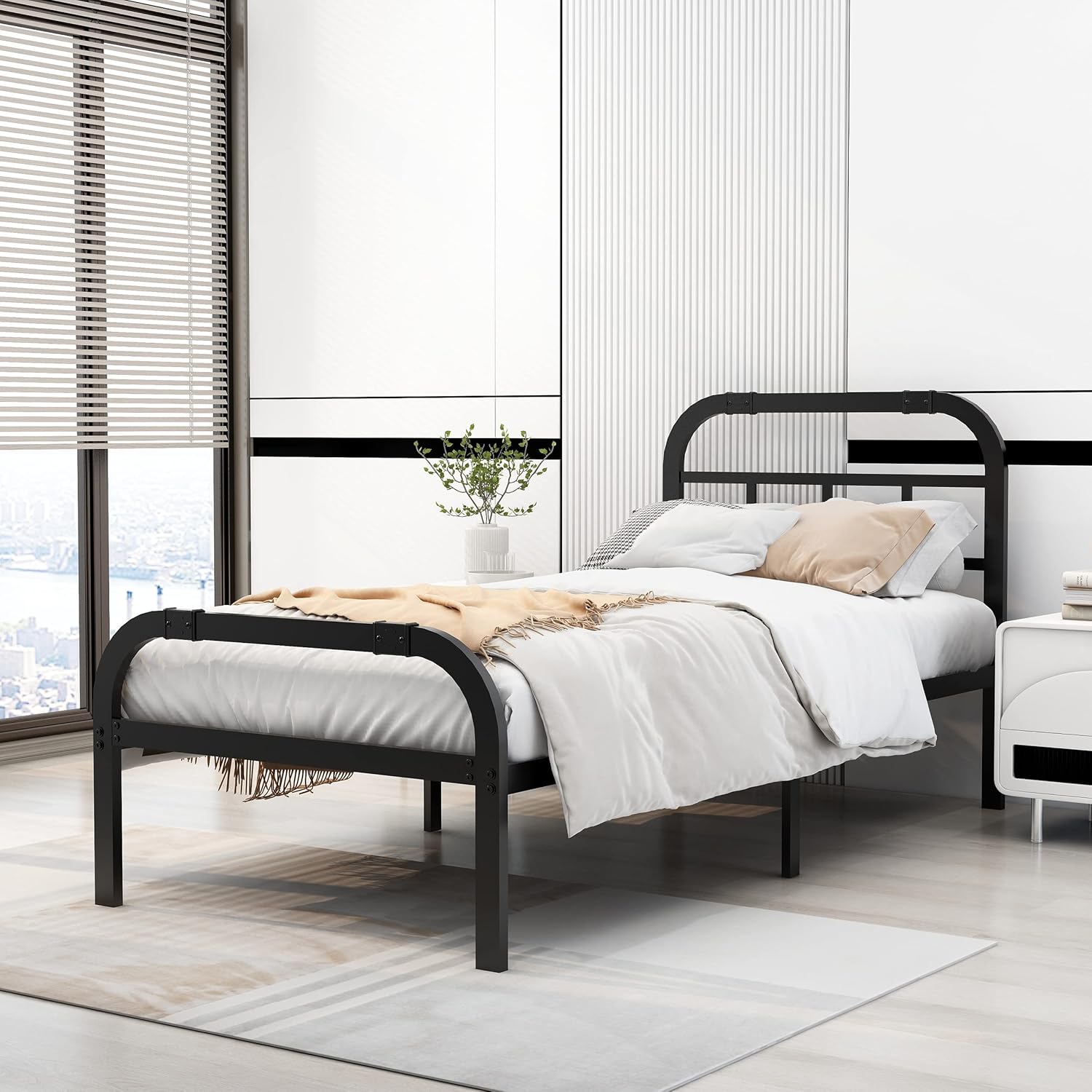 alazyhome Metal Platform Heavy Duty Twin XL Size Bed Frame