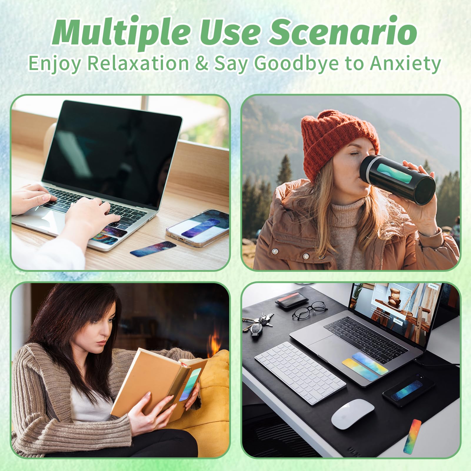 Set di 24 adesivi calmi, 6 stili, riutilizzabili, tattili, ruvidi, testurizzati, anti-stress, adesivi sensoriali, creativi, assortiti, calmanti, per aule, uffici, biblioteche, Regno Unito