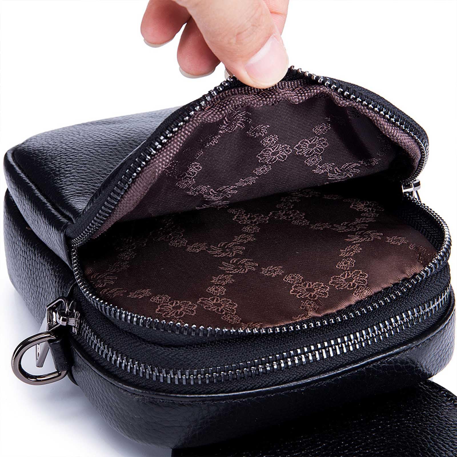 Bolso Bandolera Vintage Para Teléfono Para Mujer, Bolso Bandolera Ligero de Piel Auténtica