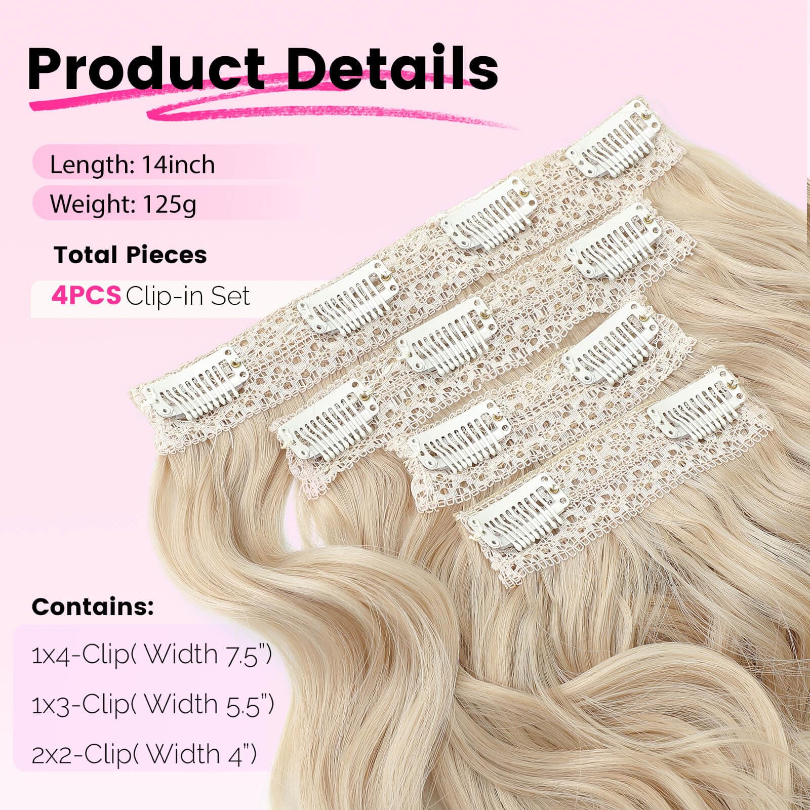 Flyroseing Bleach Blonde Clip in Hair Extension - Image 2