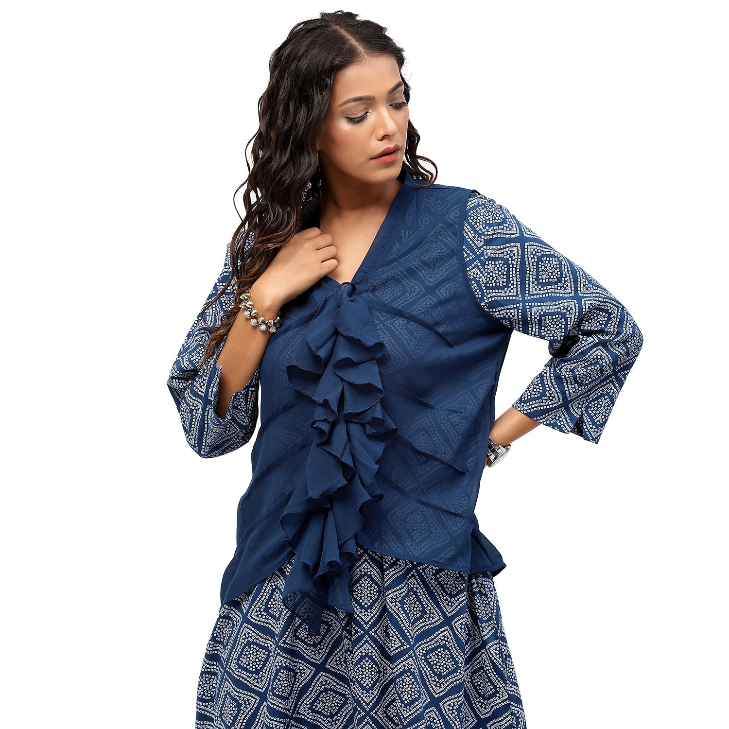 baawri Women's Blue Solid Color Shrug-picture-45